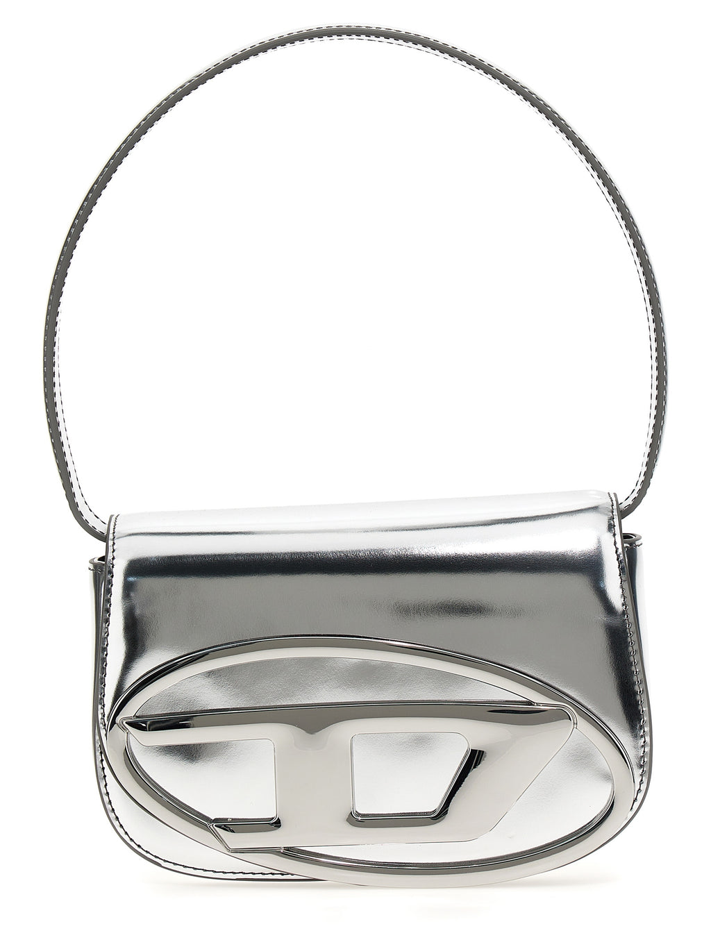 Diesel Silver Cowhide Shoulder Bag