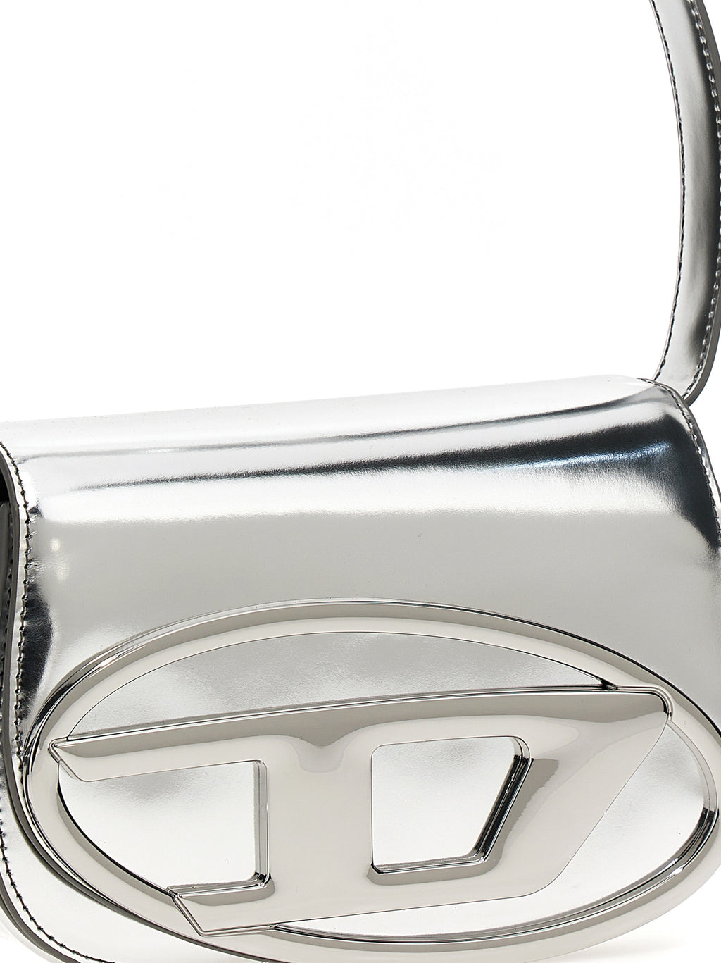 Diesel Silver Cowhide Shoulder Bag