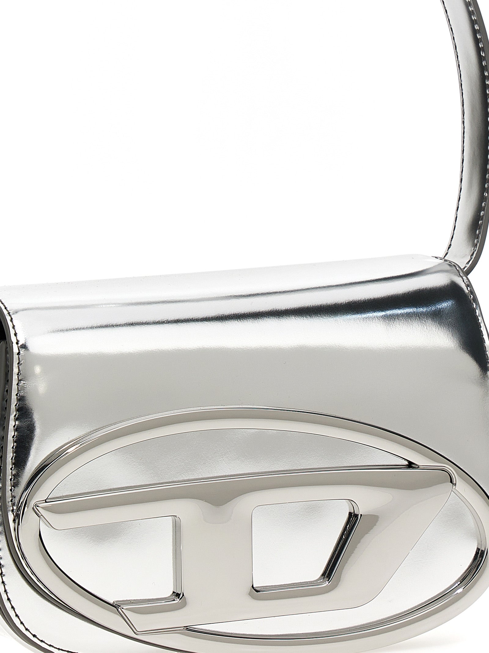 Diesel Silver Cowhide Shoulder Bag