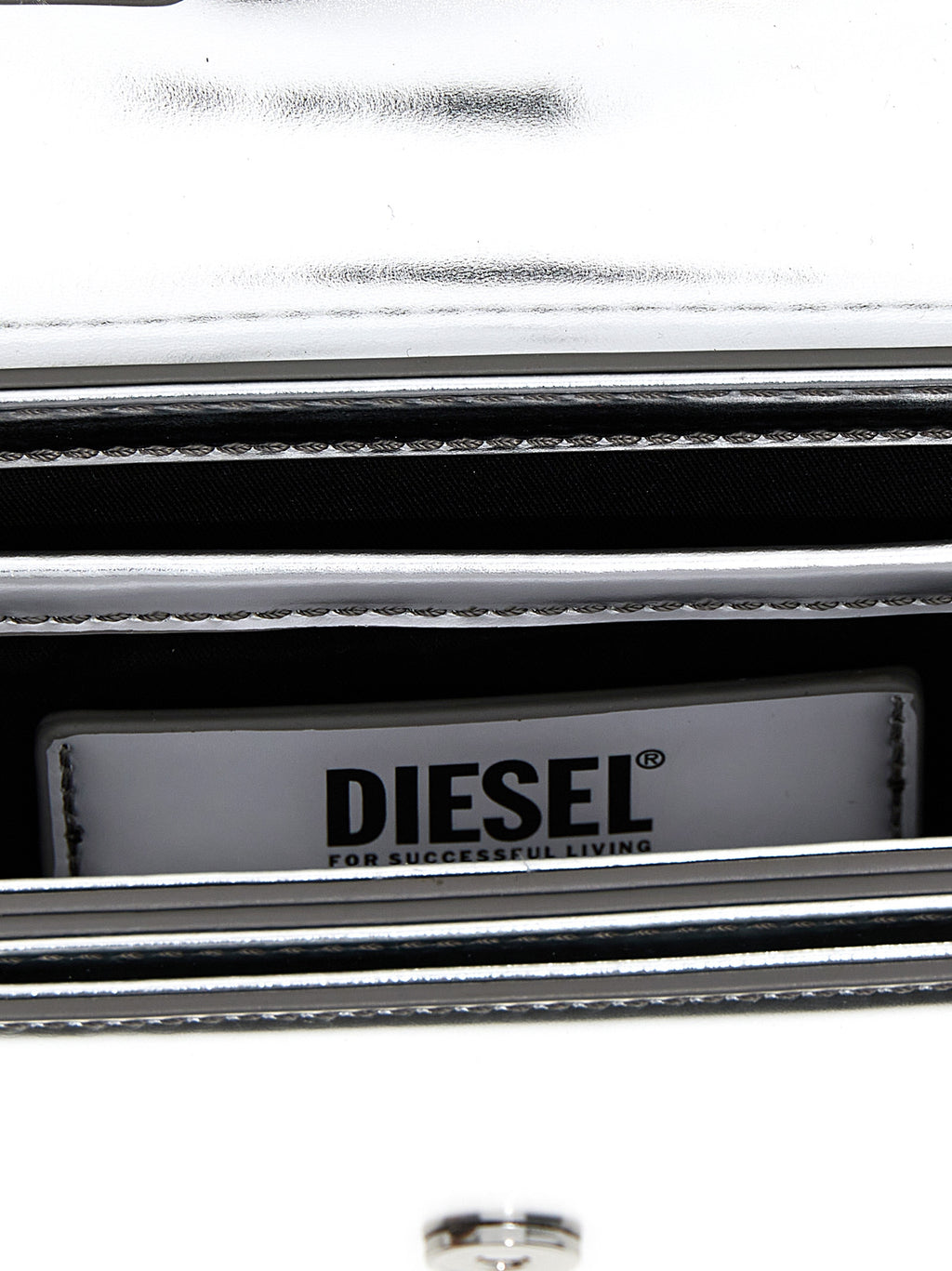Diesel Silver Cowhide Shoulder Bag