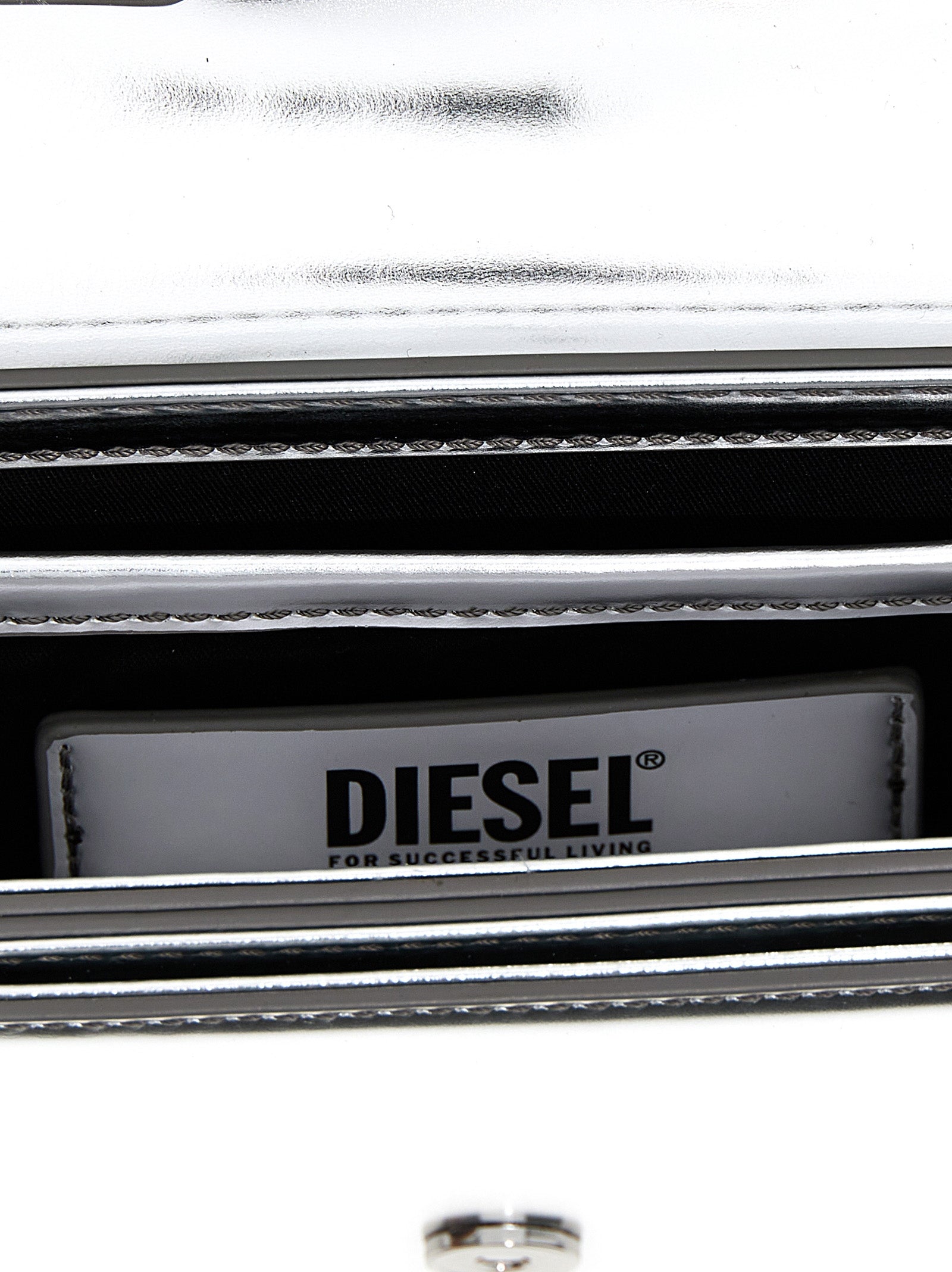 Diesel Silver Cowhide Shoulder Bag