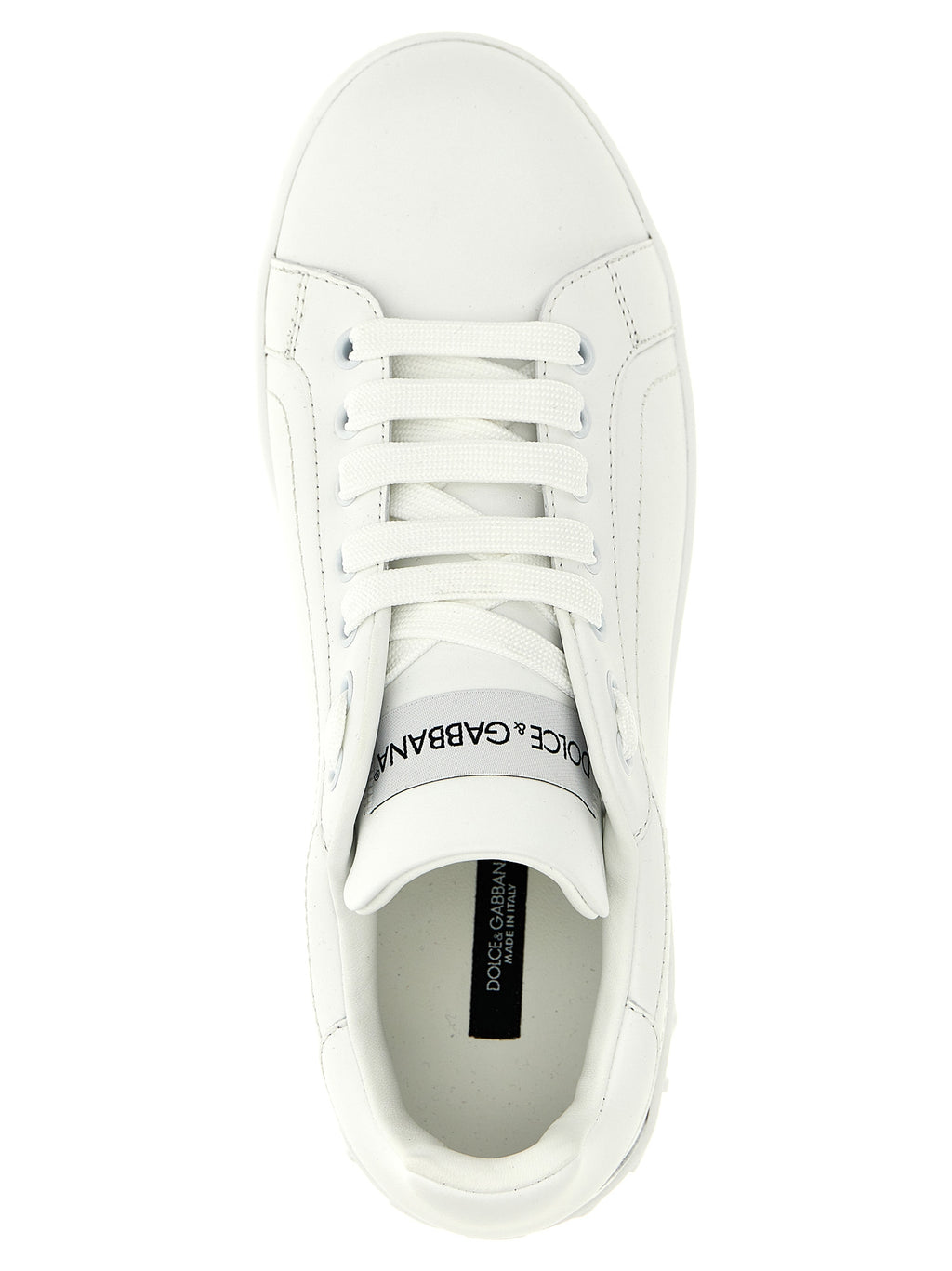 Dolce & Gabbana White Calfskin Low Top Sneakers