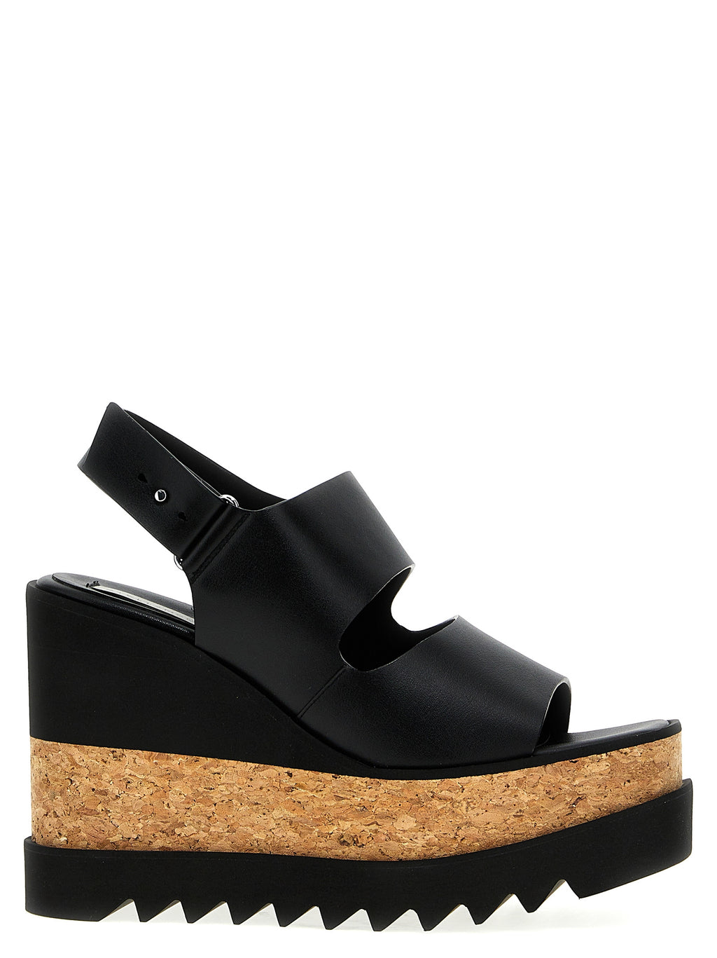 Stella McCartney Black Polyester Wedge Sandals