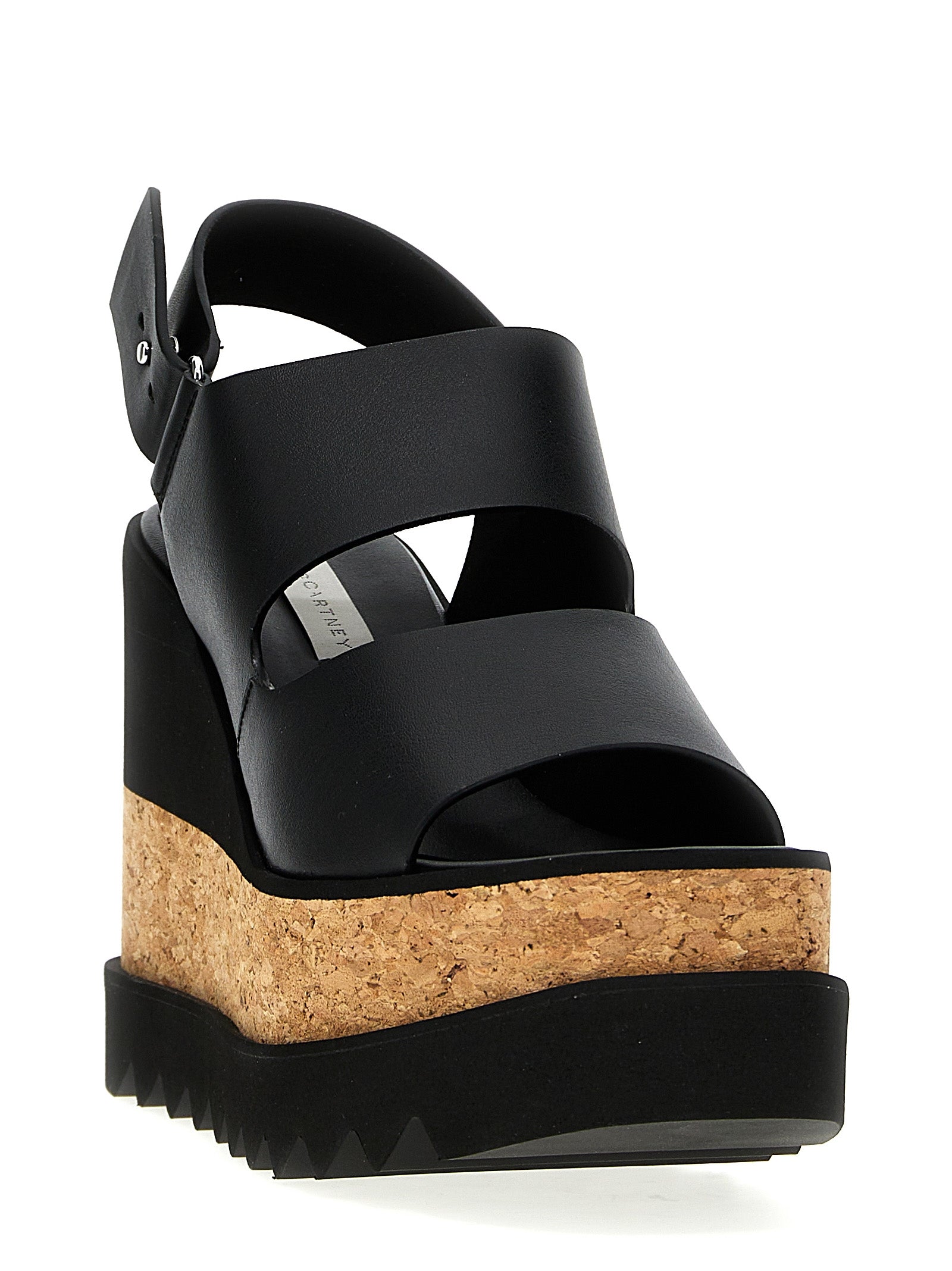 Stella McCartney Black Polyester Wedge Sandals