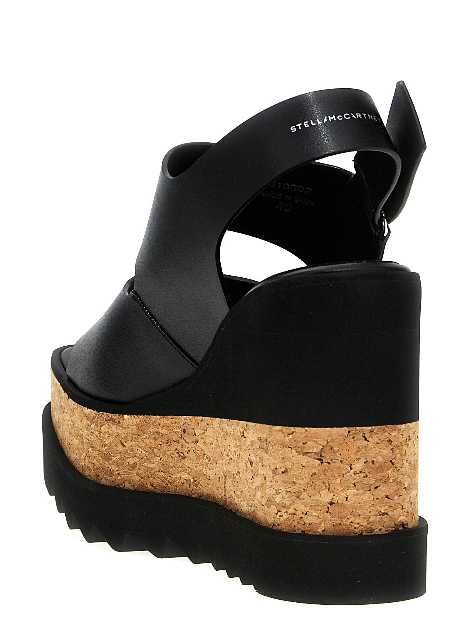 Stella McCartney Black Polyester Wedge Sandals