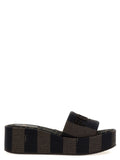 Fendi Brown Cotton Slides