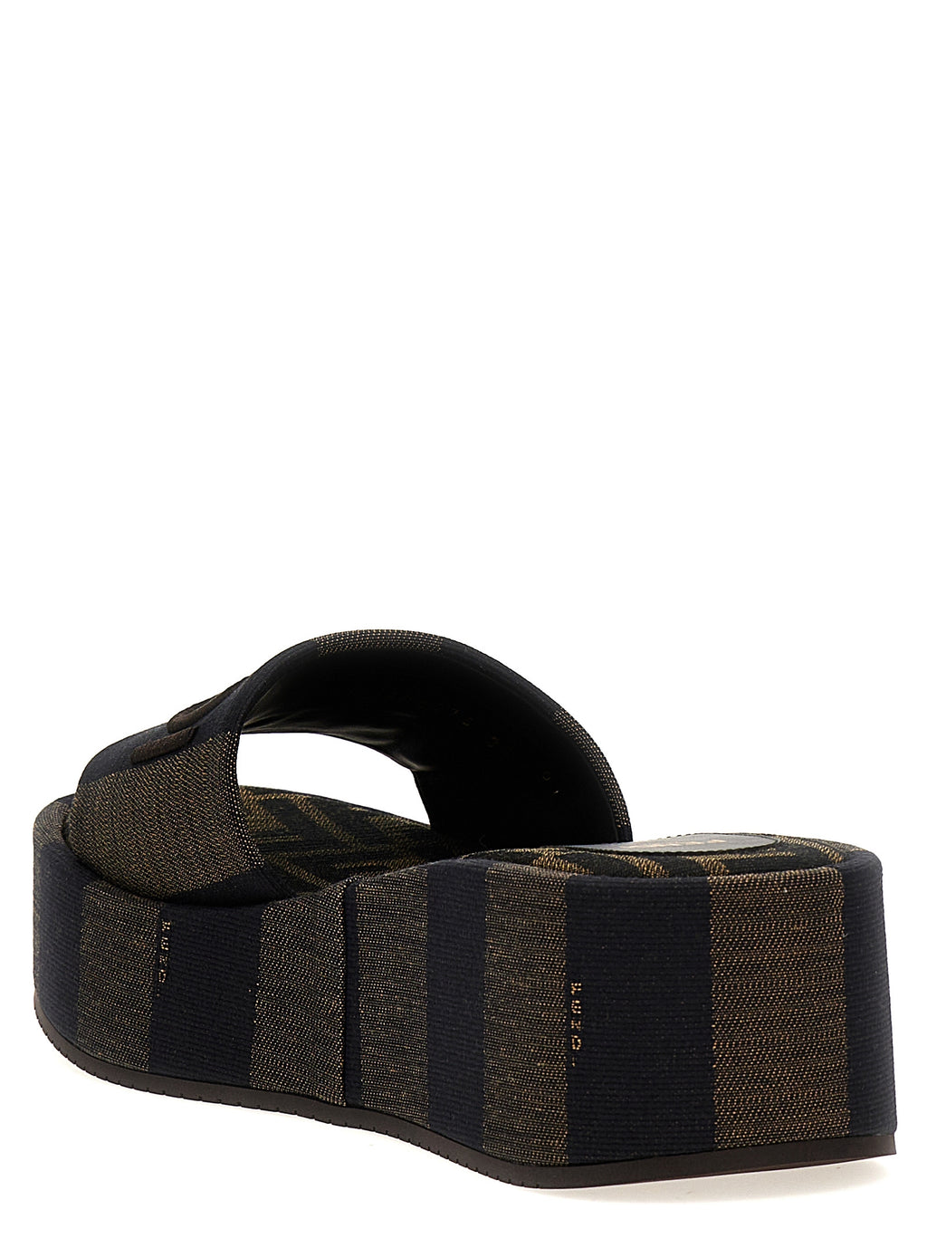 Fendi Brown Cotton Slides