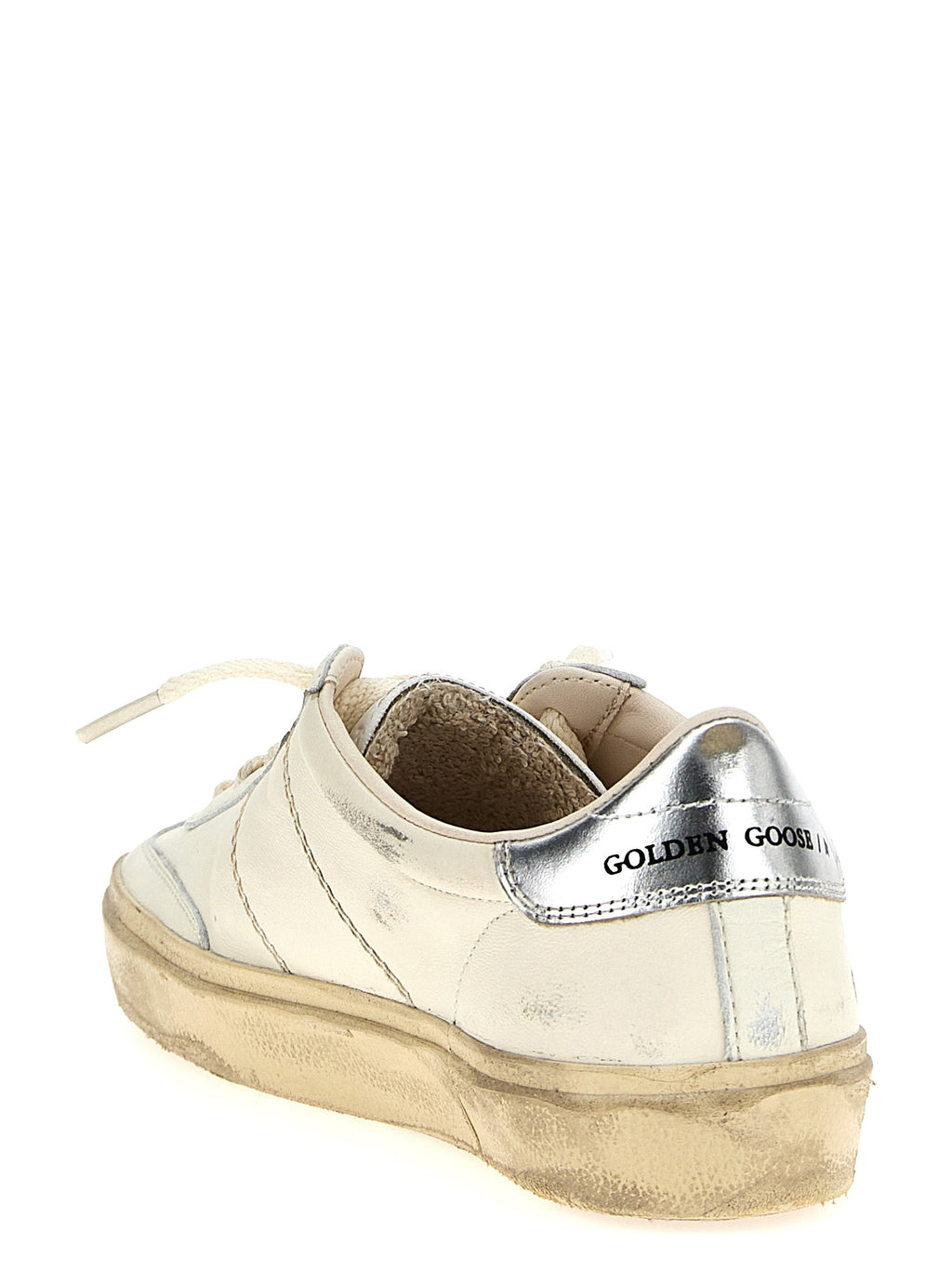 Golden Goose Silver Lamb Leather Low Top Sneakers