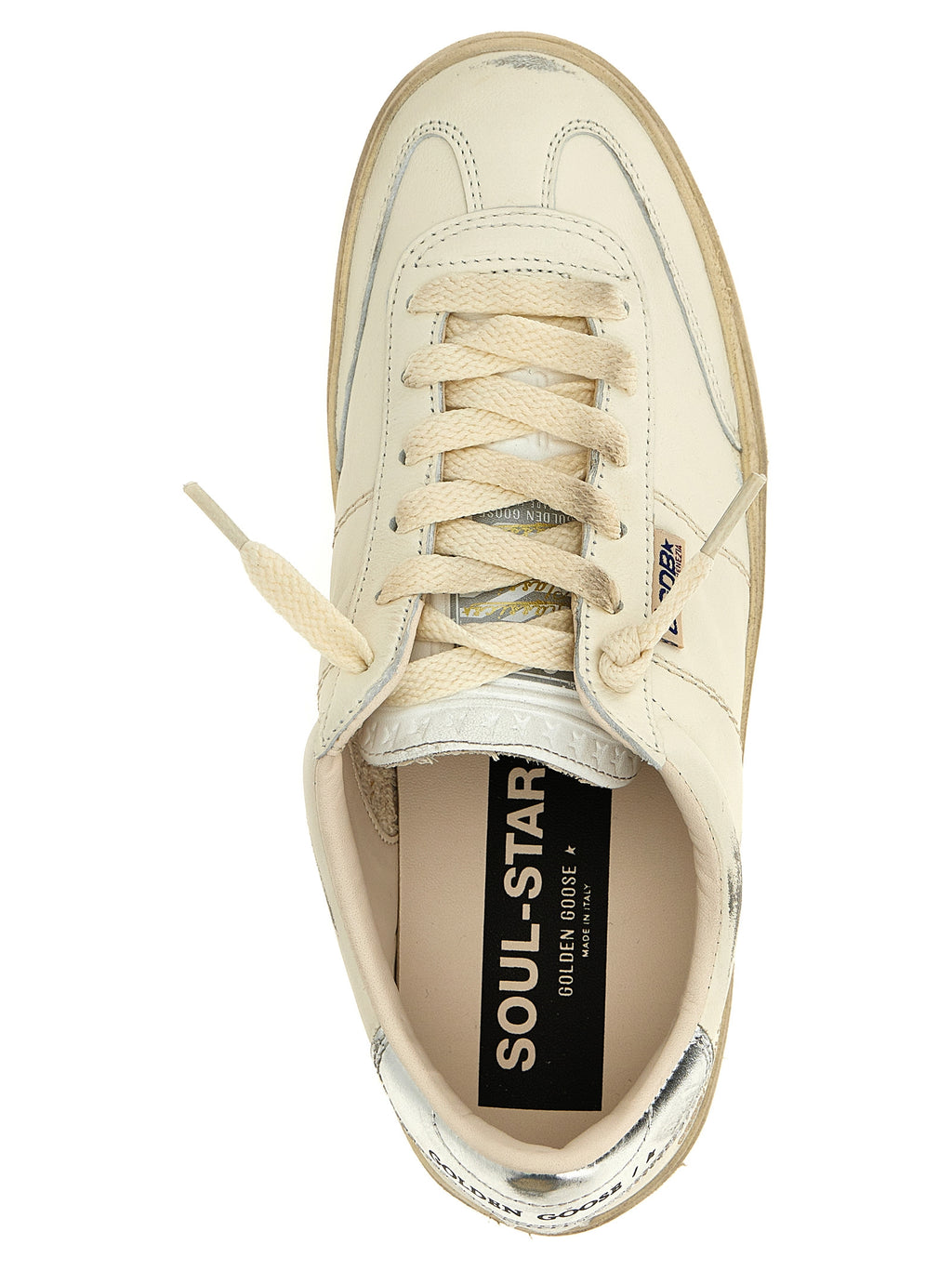 Golden Goose Silver Lamb Leather Low Top Sneakers