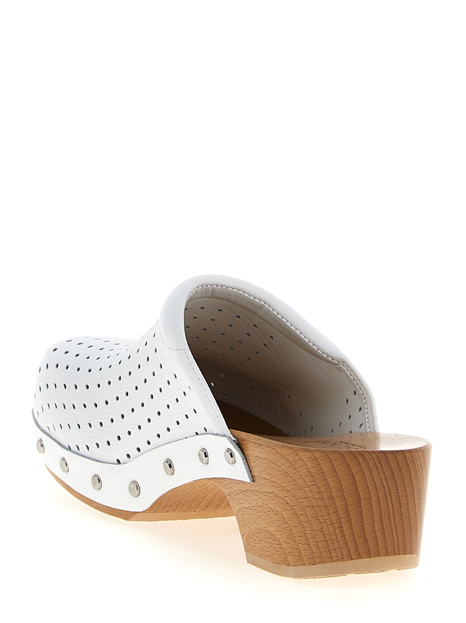 Balenciaga White Calfskin Clogs