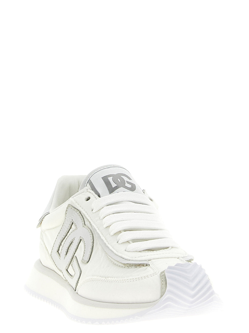 Dolce & Gabbana White Polyester Athletic Sneakers