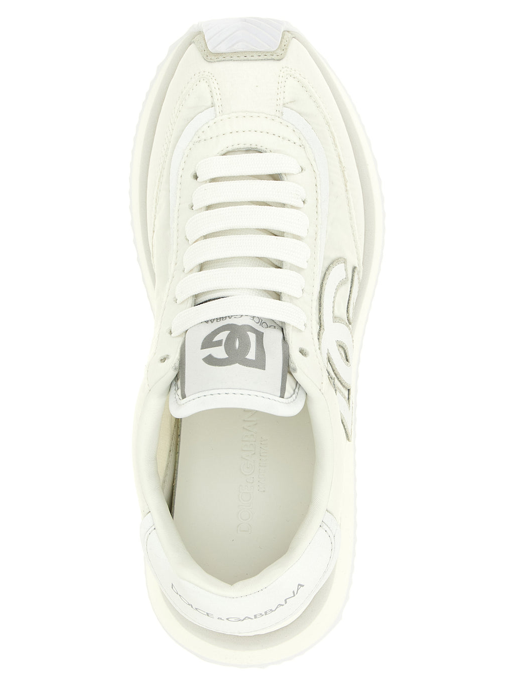 Dolce & Gabbana White Polyester Athletic Sneakers