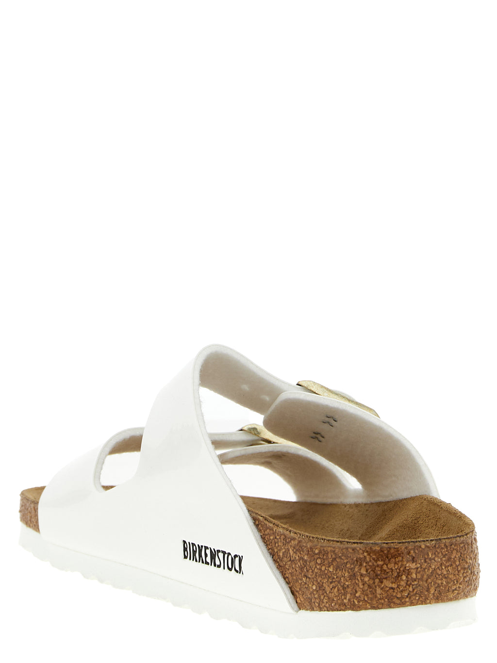 Birkenstock White Artificial Leather Slides