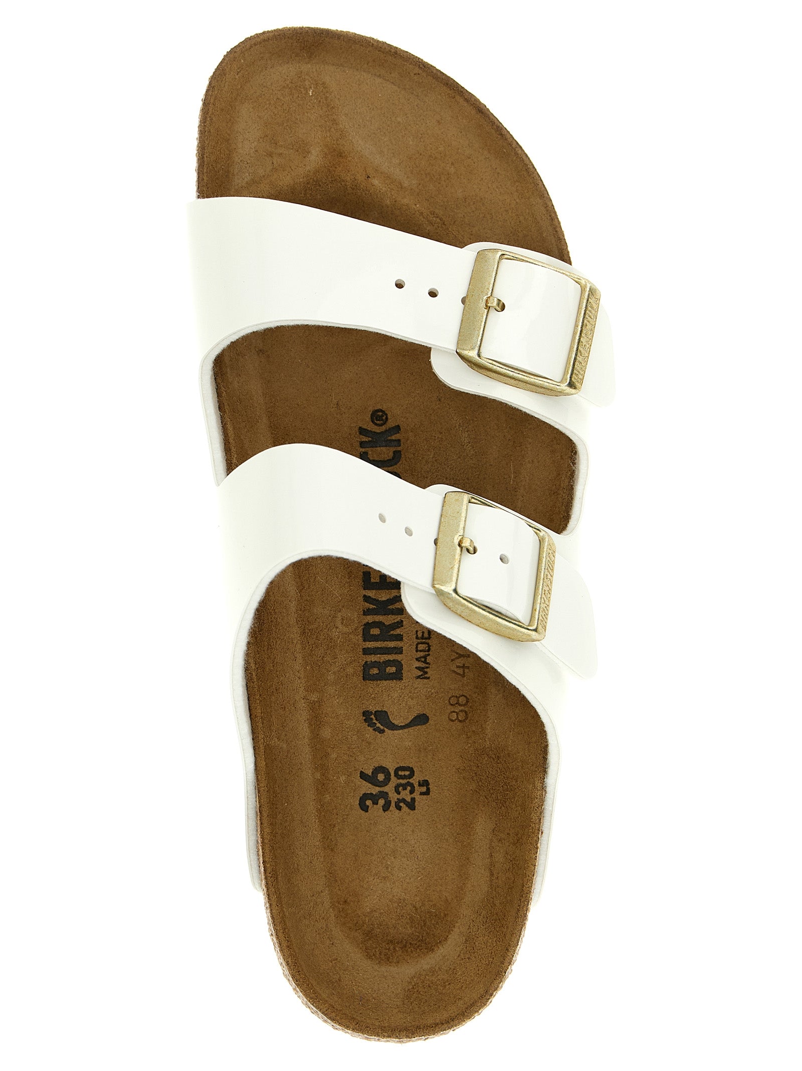 Birkenstock White Artificial Leather Slides