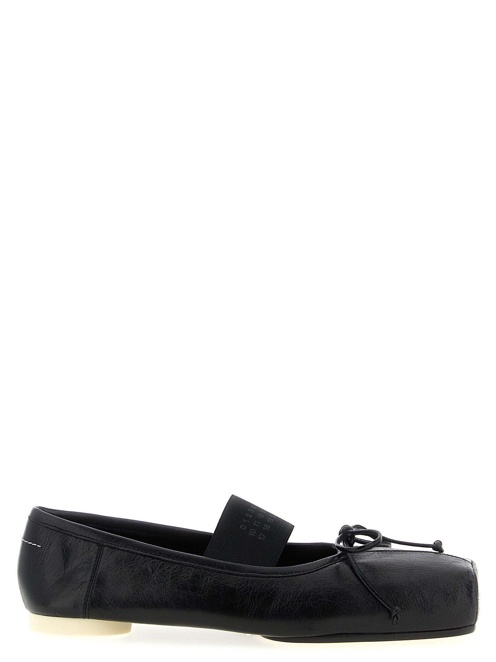 MM6 Maison Margiela Black Calfskin Ballet Flats