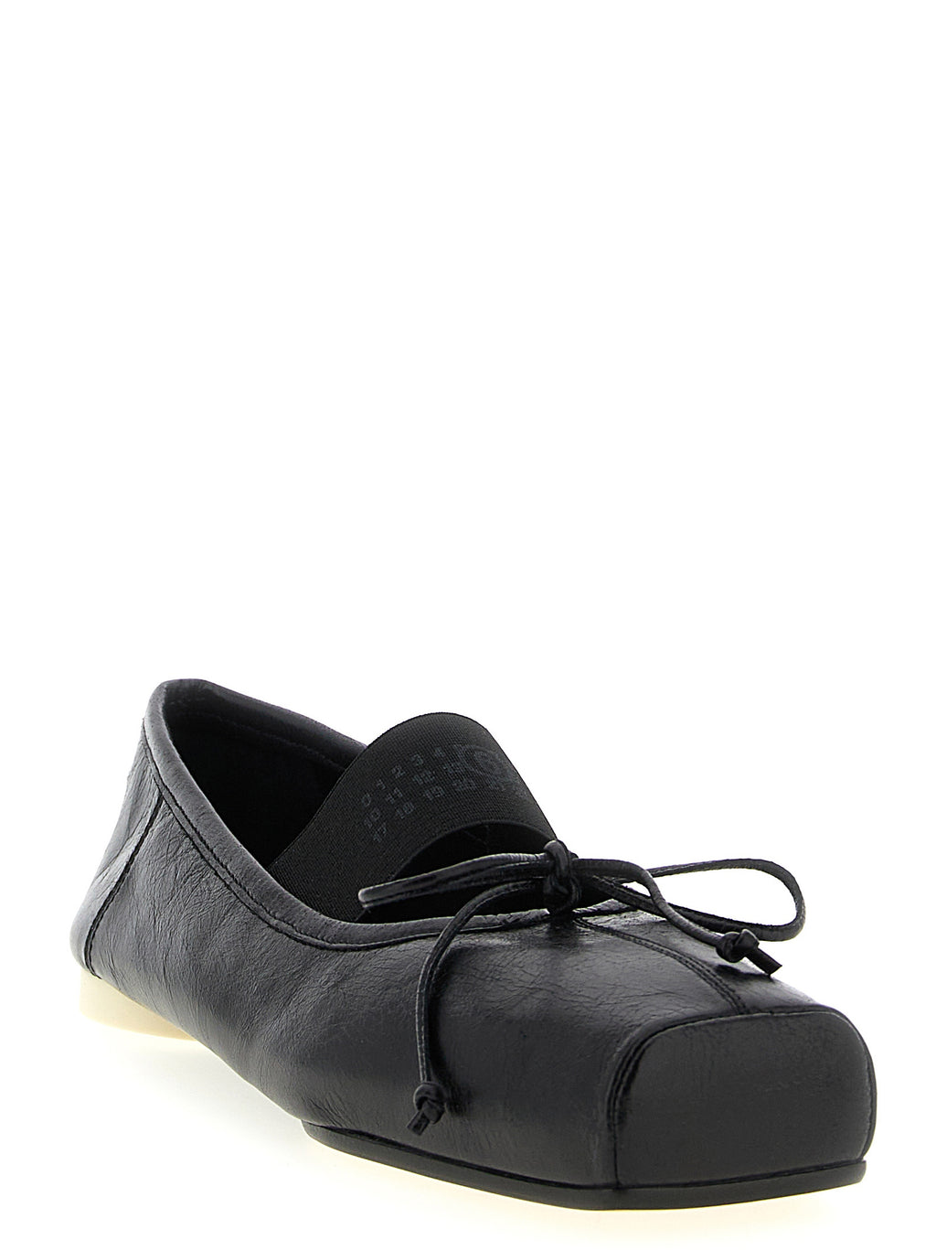 MM6 Maison Margiela Black Calfskin Ballet Flats
