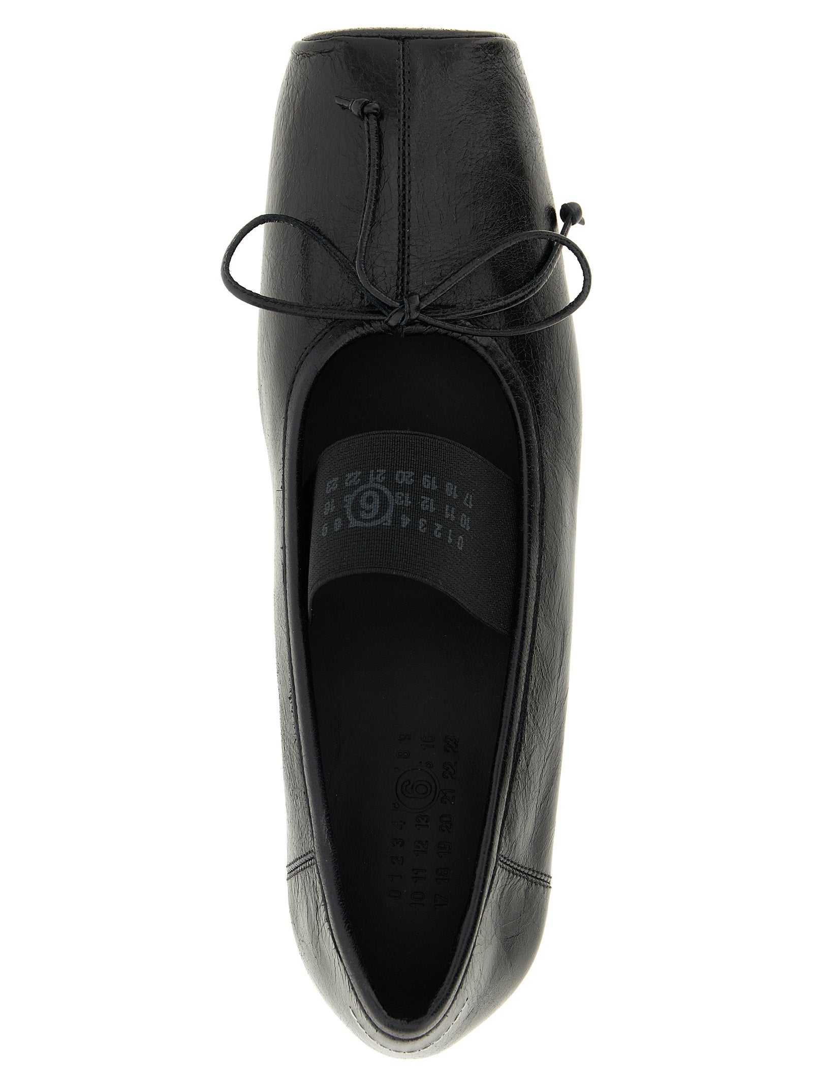 MM6 Maison Margiela Black Calfskin Ballet Flats