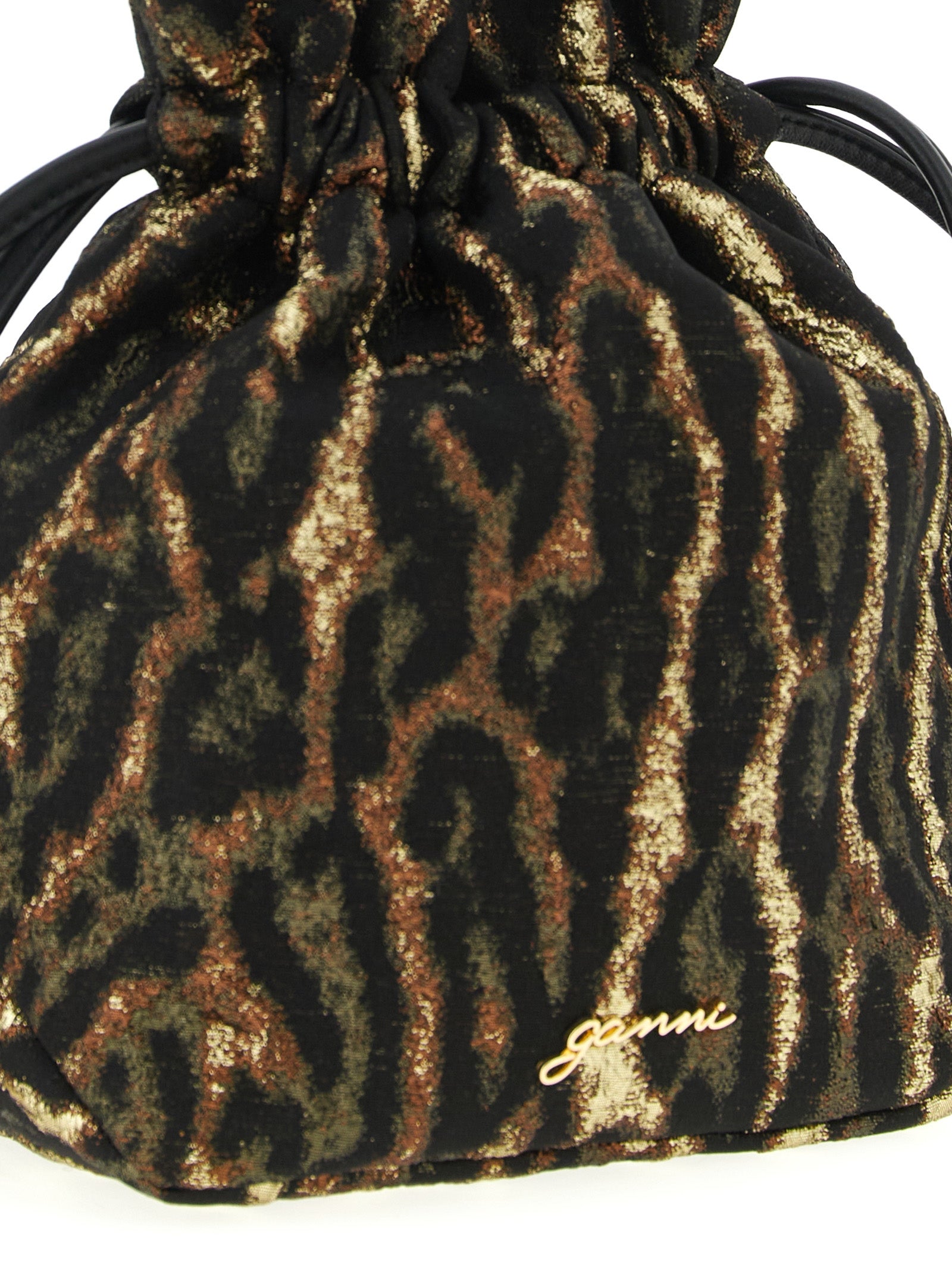 Ganni Brown Polyester Clutch Bag