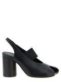 MM6 Maison Margiela Black Lamb Leather Mid Heel Pumps