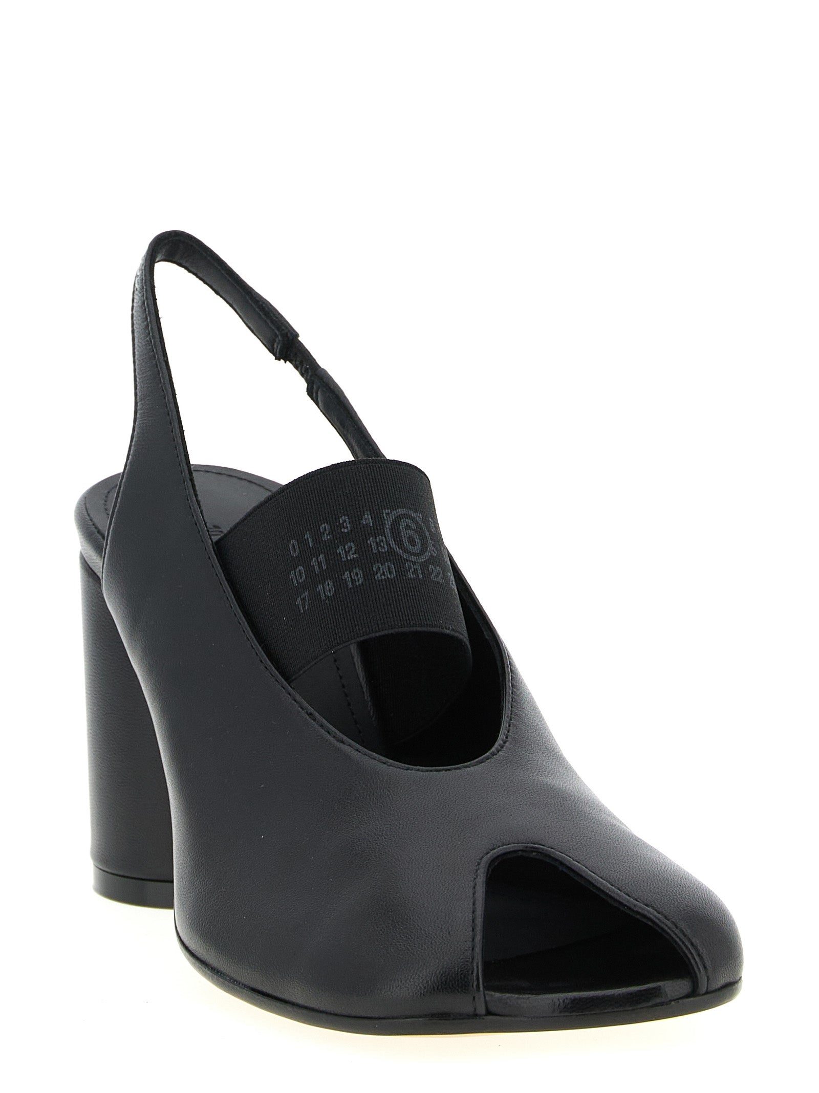 MM6 Maison Margiela Black Lamb Leather Mid Heel Pumps