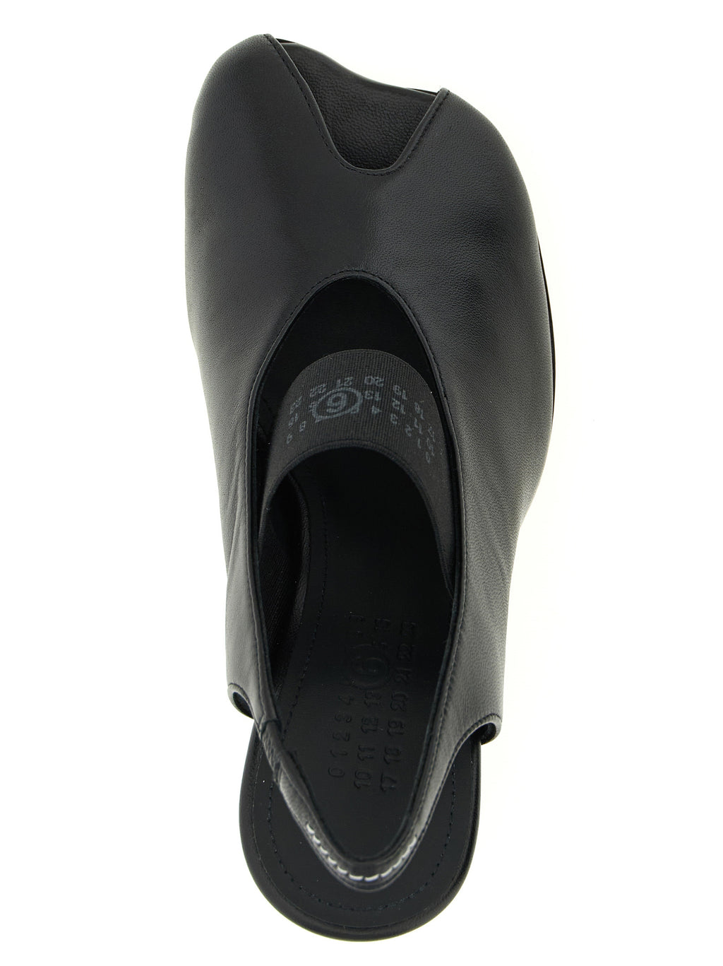 MM6 Maison Margiela Black Lamb Leather Mid Heel Pumps
