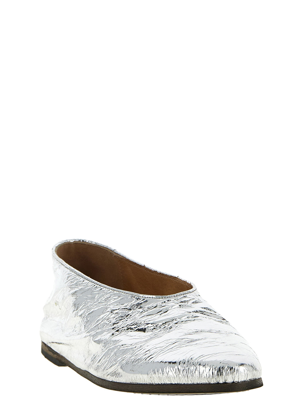 Marsell Silver Calfskin Ballet Flats