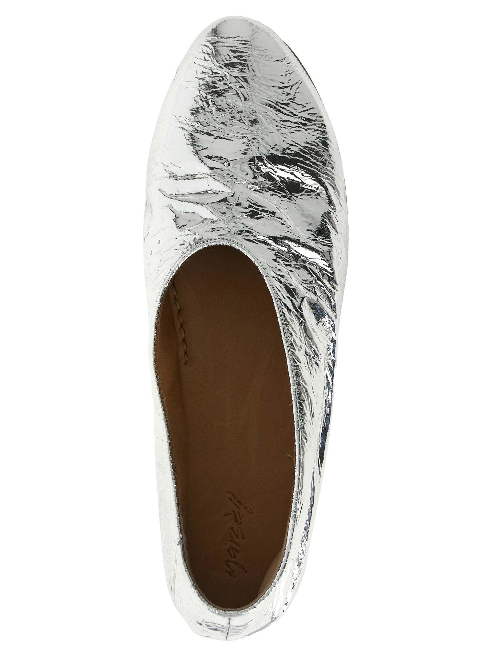 Marsell Silver Calfskin Ballet Flats