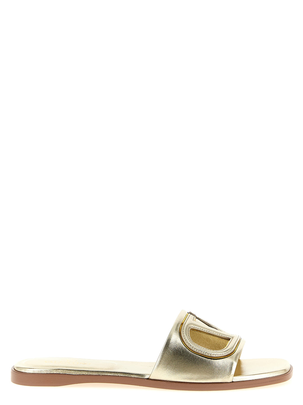 Valentino Garavani Gold Calfskin Slides