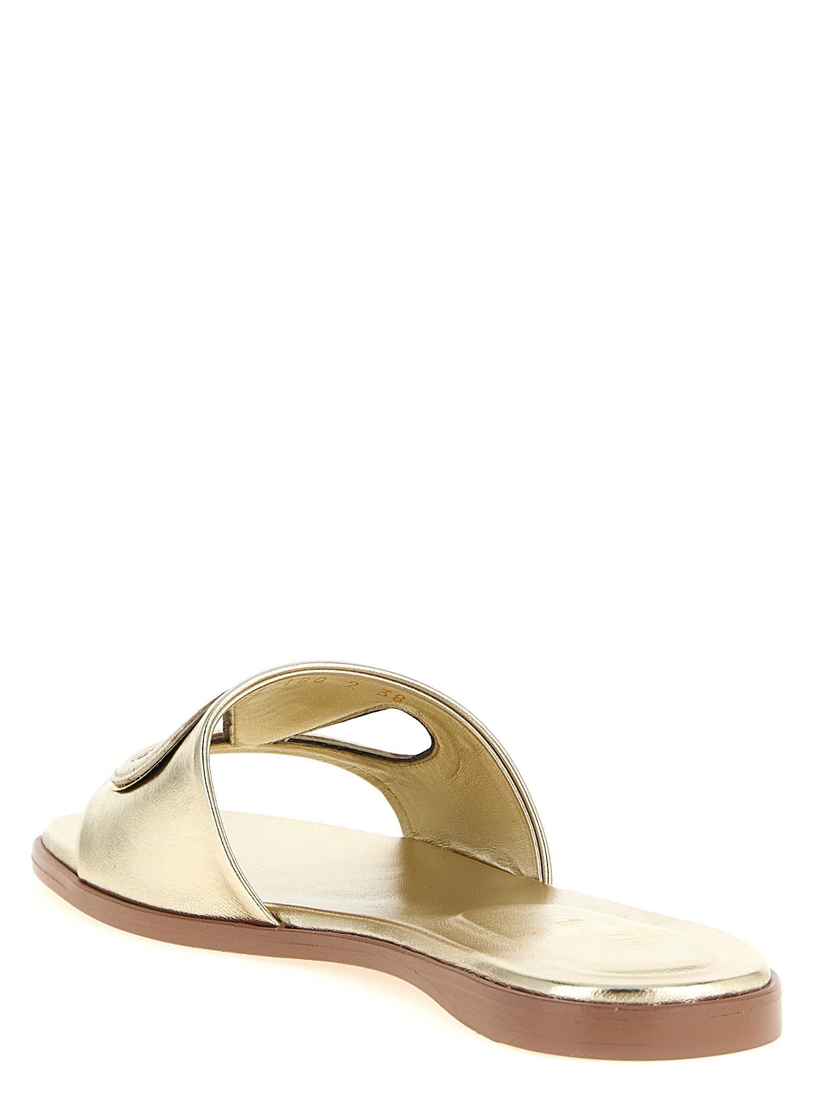 Valentino Garavani Gold Calfskin Slides