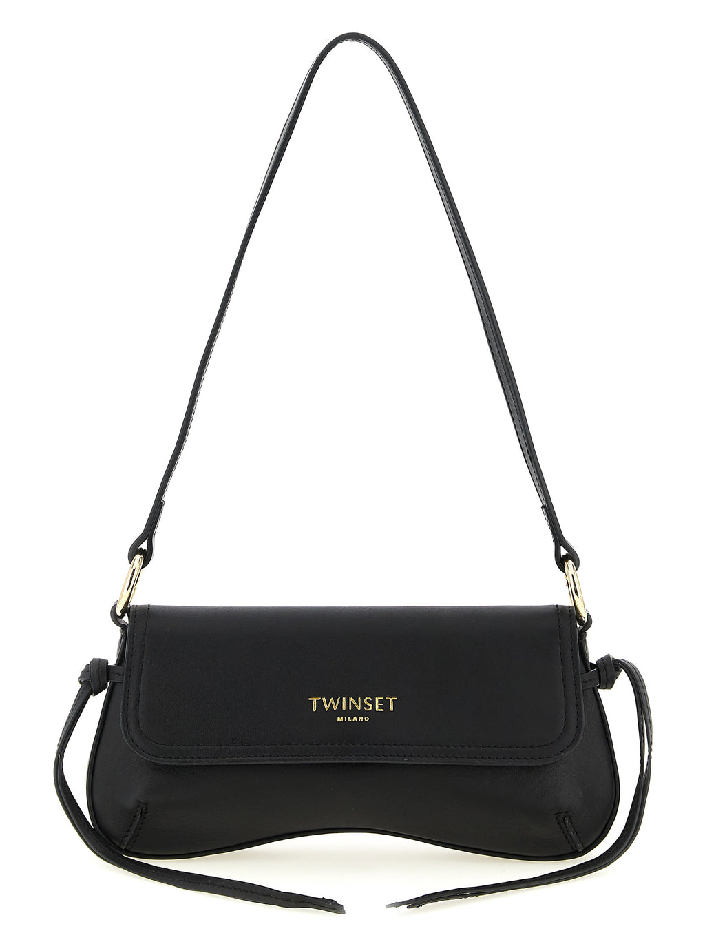 Twinset Black Leather Shoulder Bag