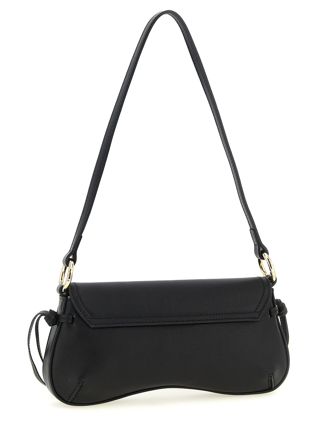 Twinset Black Leather Shoulder Bag