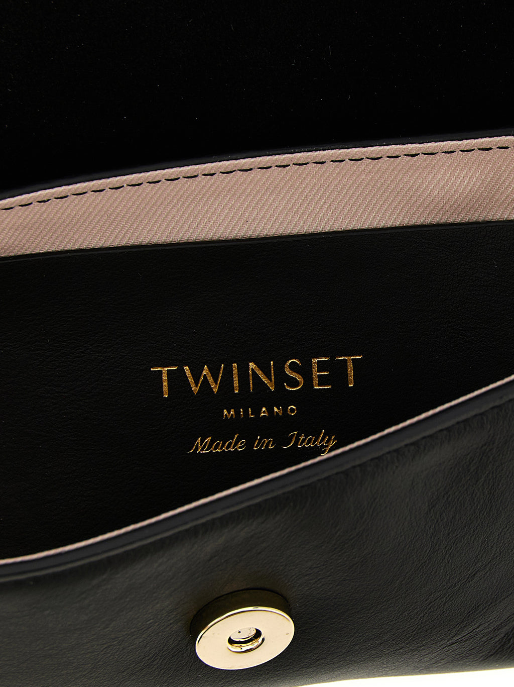 Twinset Black Leather Shoulder Bag