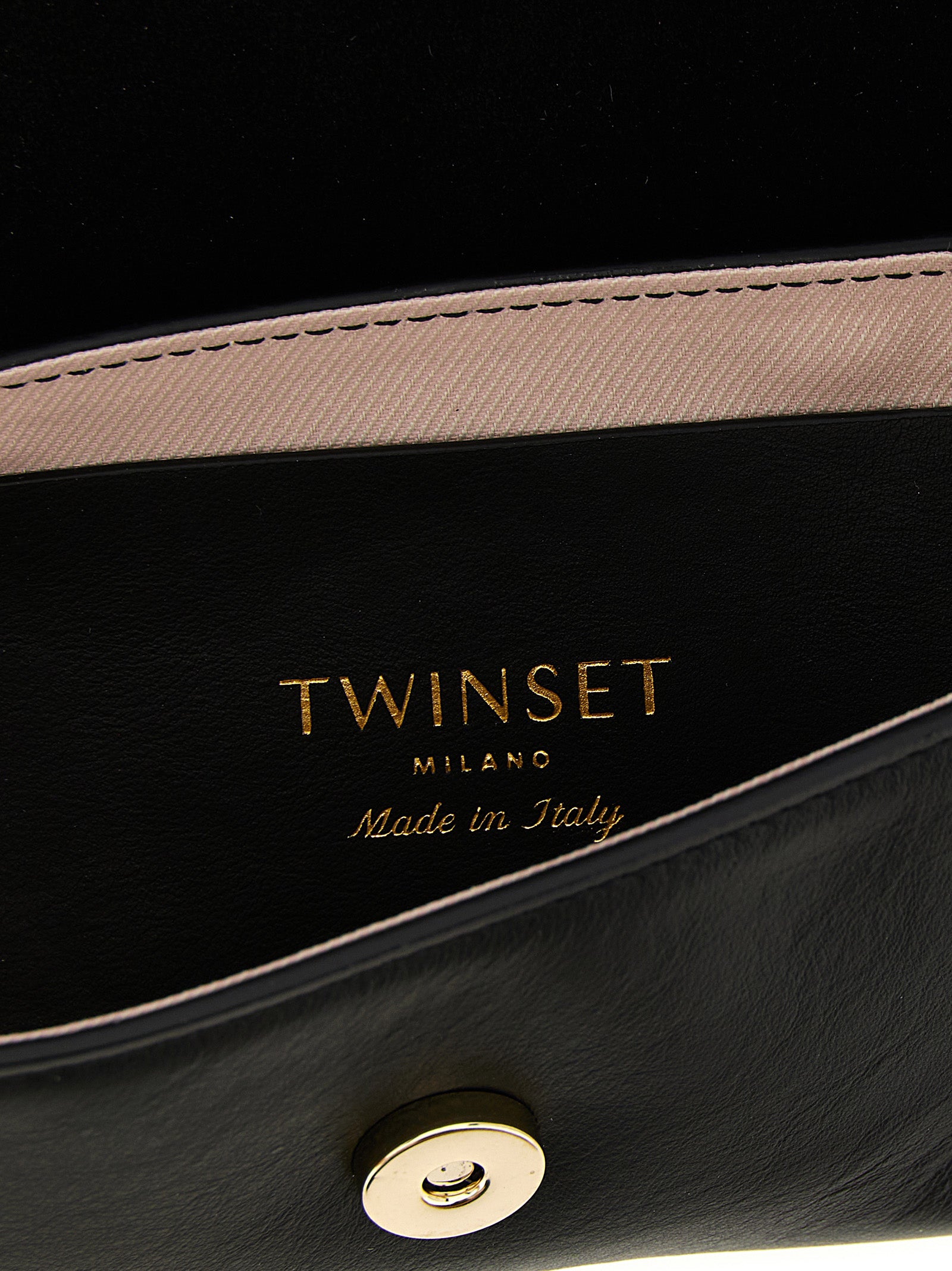 Twinset Black Leather Shoulder Bag