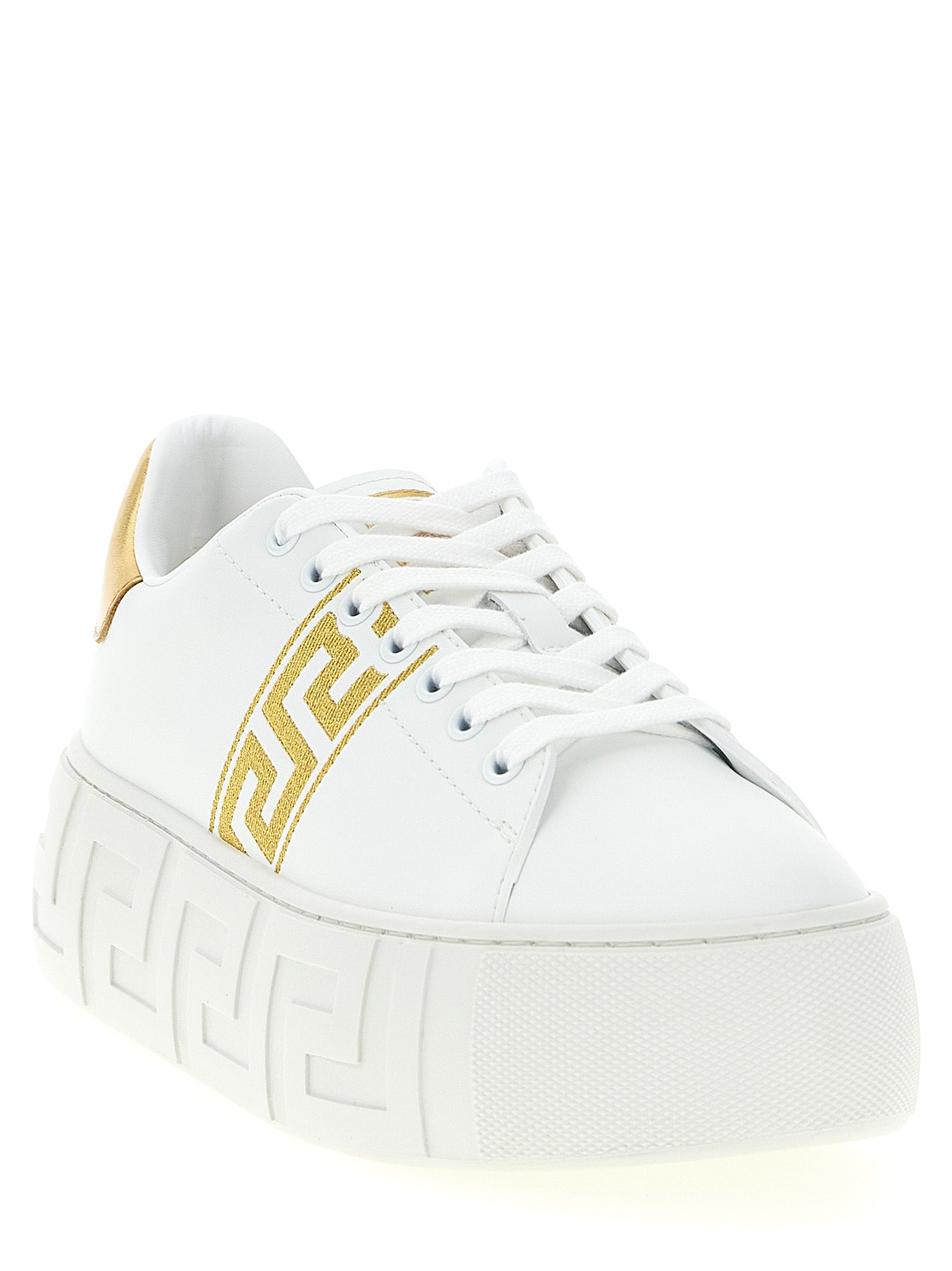 Versace Gold Nylon Platform Sneakers