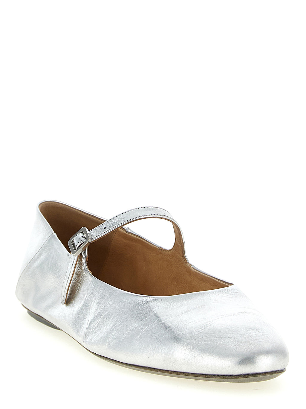Marsell Silver Calfskin Ballet Flats