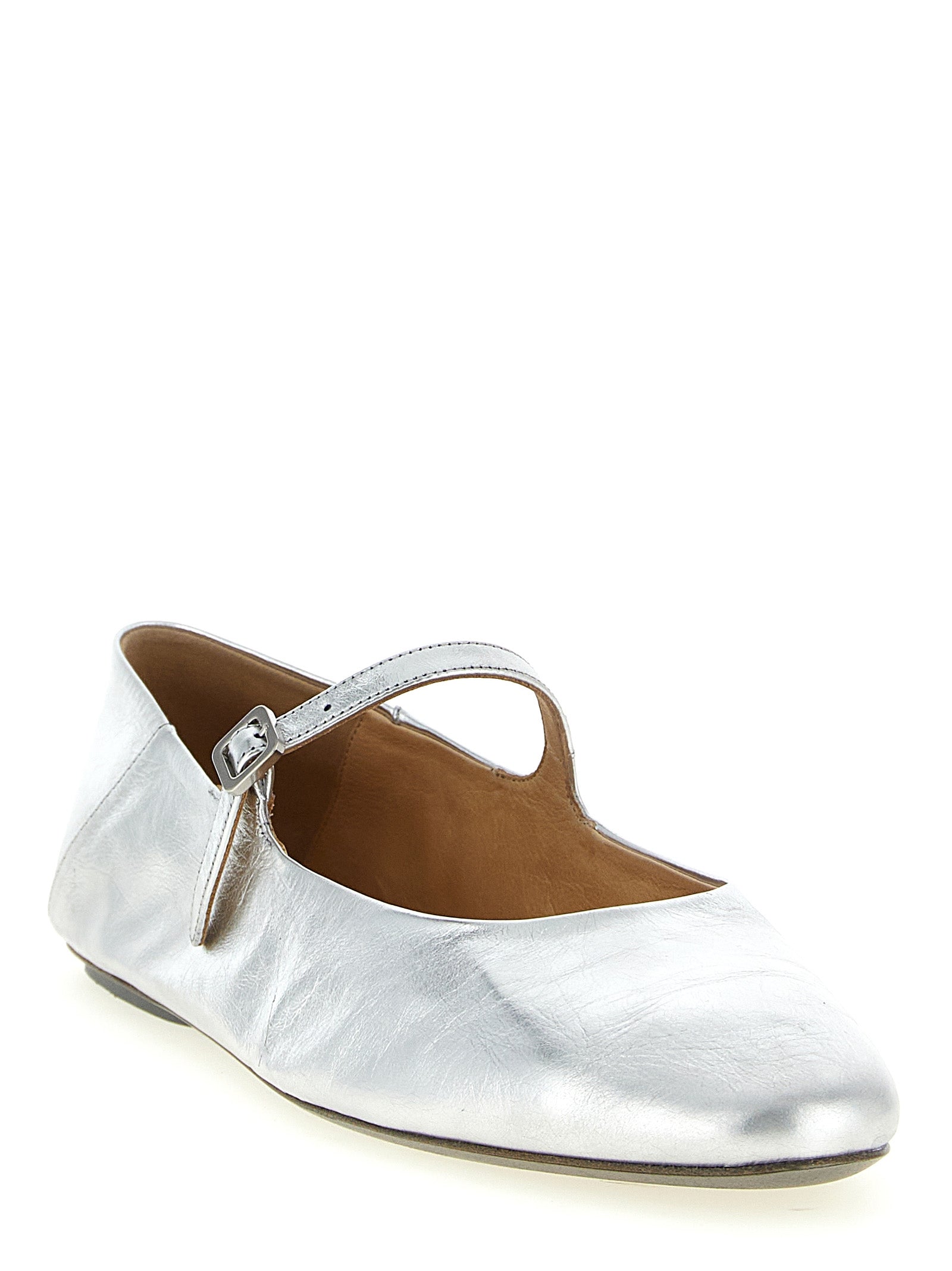 Marsell Silver Calfskin Ballet Flats