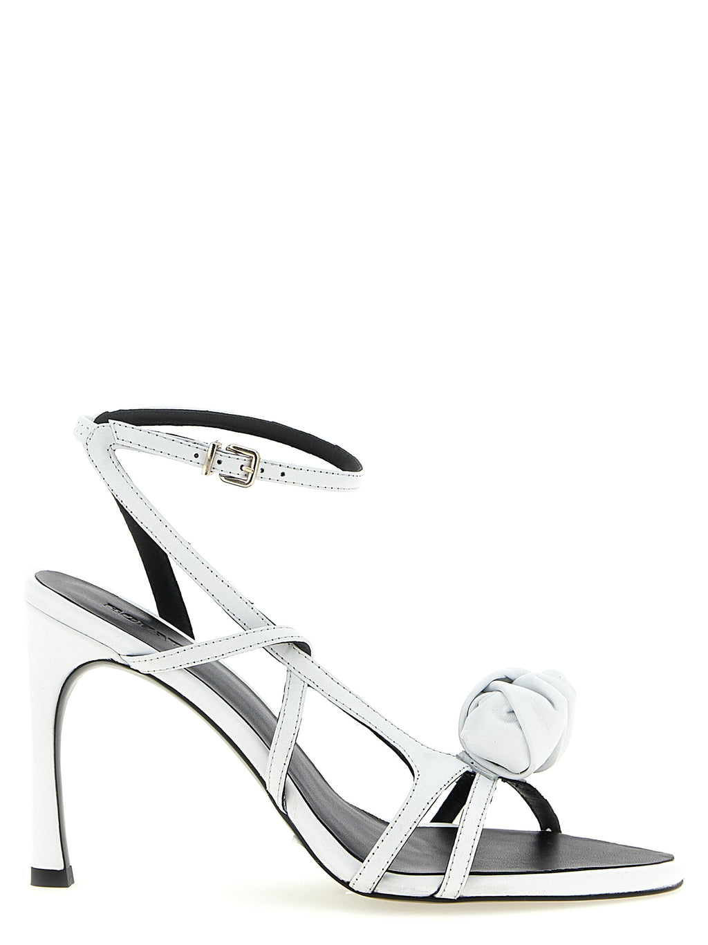 ROTATE BIRGER CHRISTENSEN White Calfskin Stiletto Heel Sandals