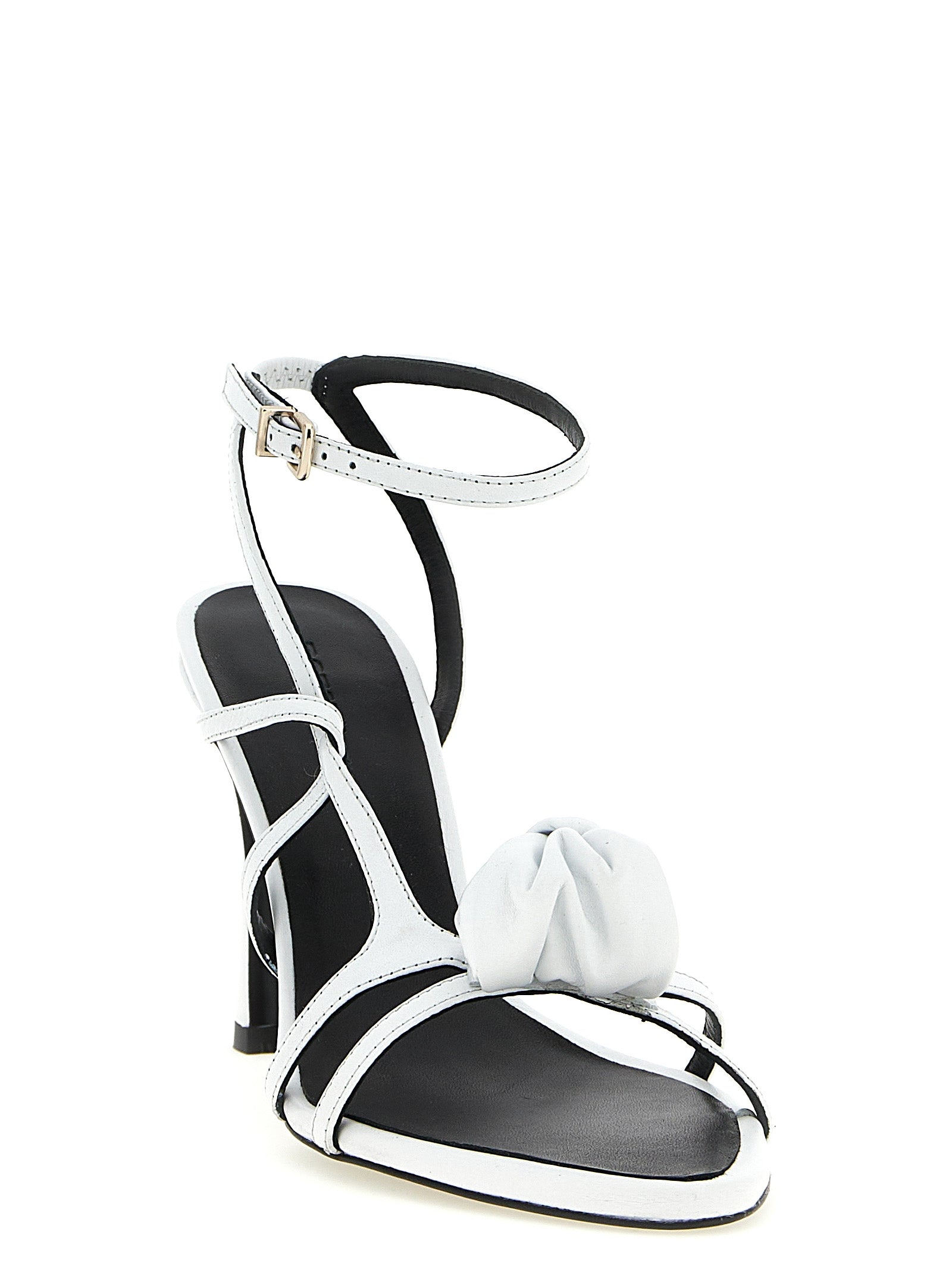 ROTATE BIRGER CHRISTENSEN White Calfskin Stiletto Heel Sandals