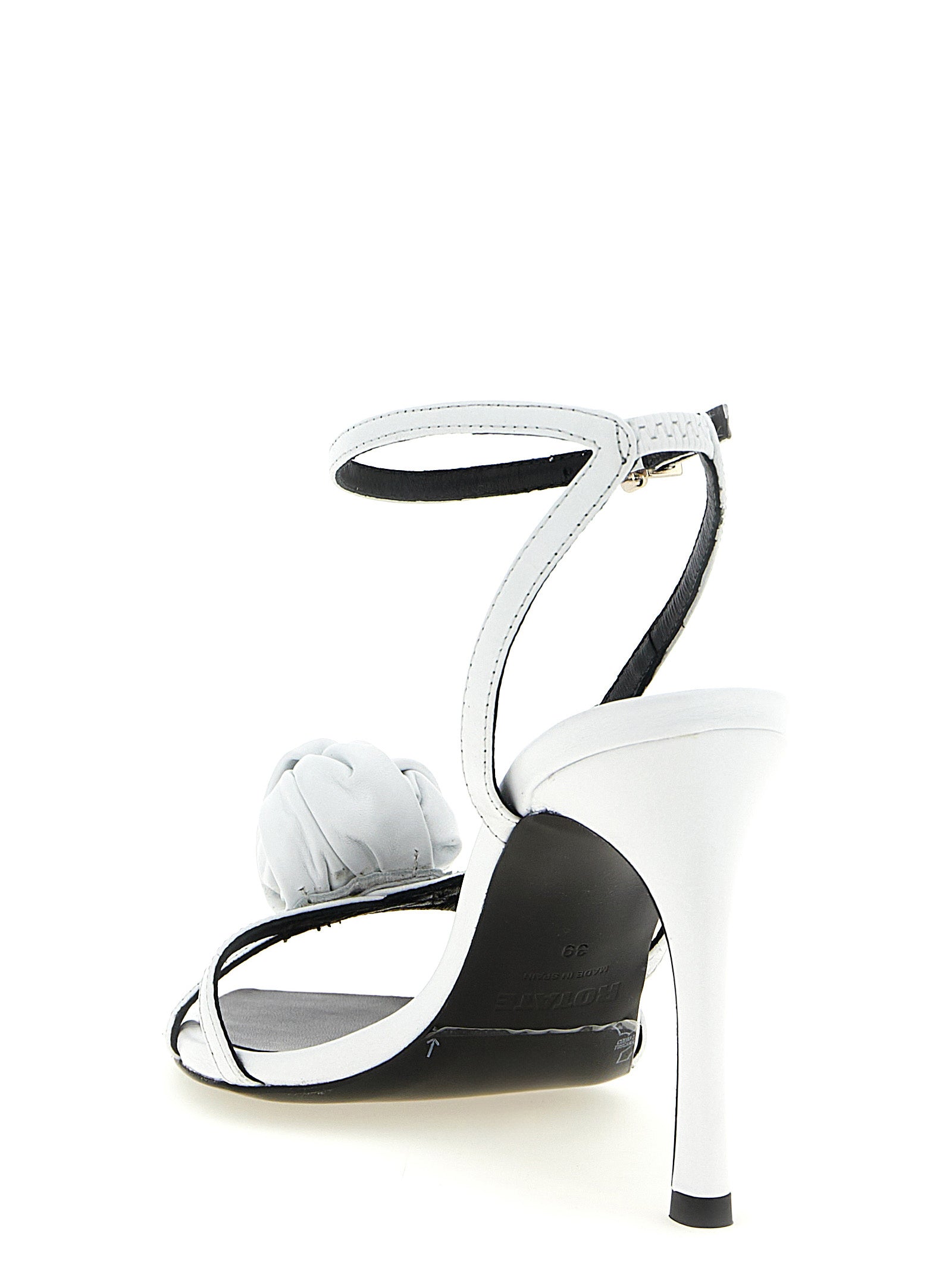ROTATE BIRGER CHRISTENSEN White Calfskin Stiletto Heel Sandals