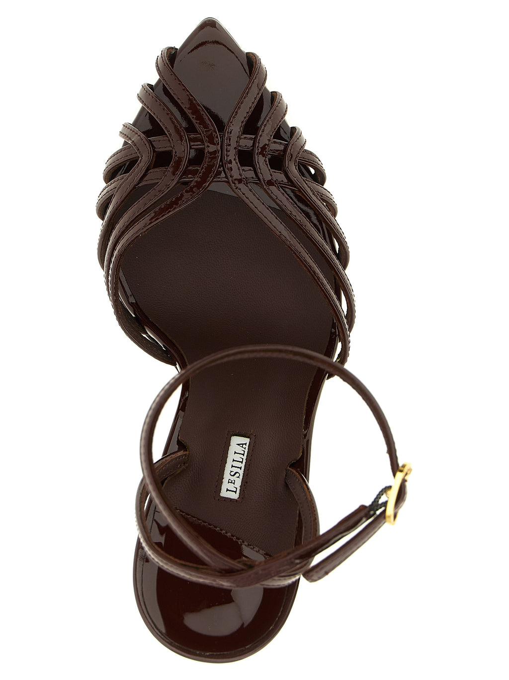 LE SILLA Brown Calfskin Stiletto Heel Sandals