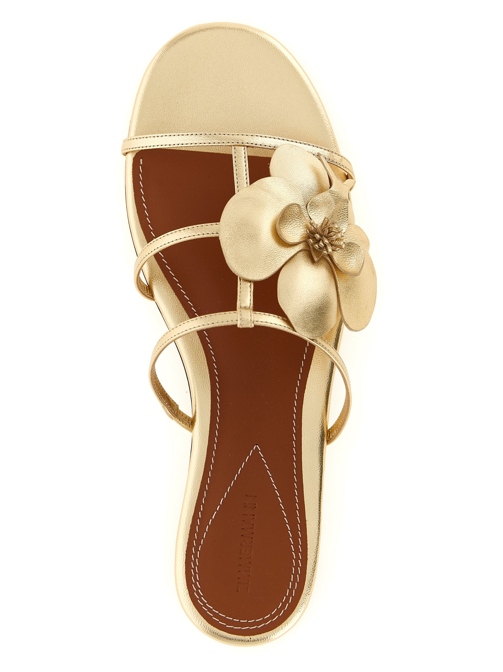 Zimmermann Gold Leather Slides