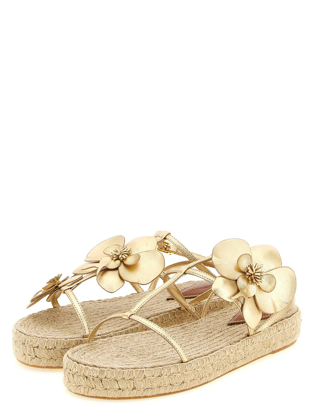 Zimmermann Gold Leather Flat Sandals