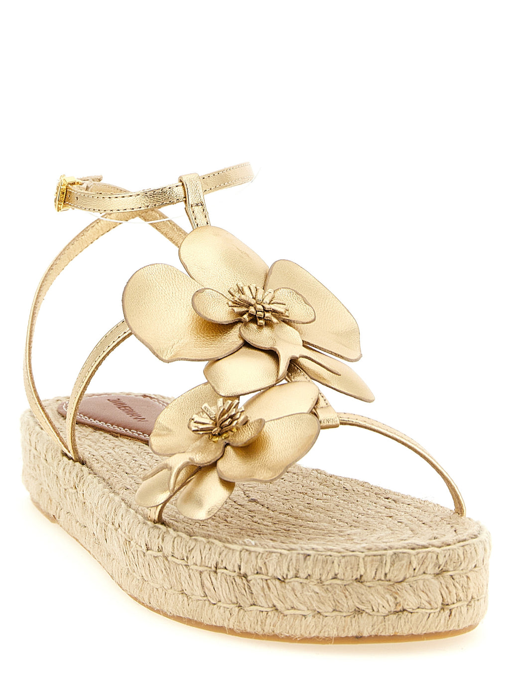 Zimmermann Gold Leather Flat Sandals