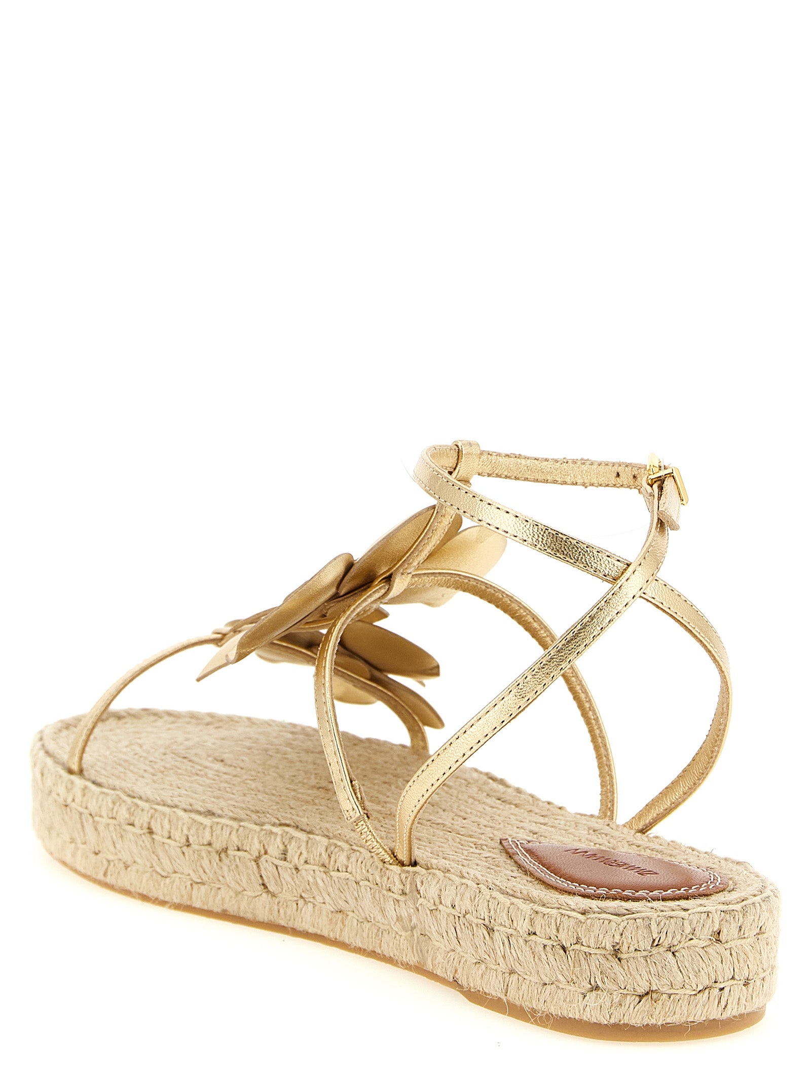 Zimmermann Gold Leather Flat Sandals
