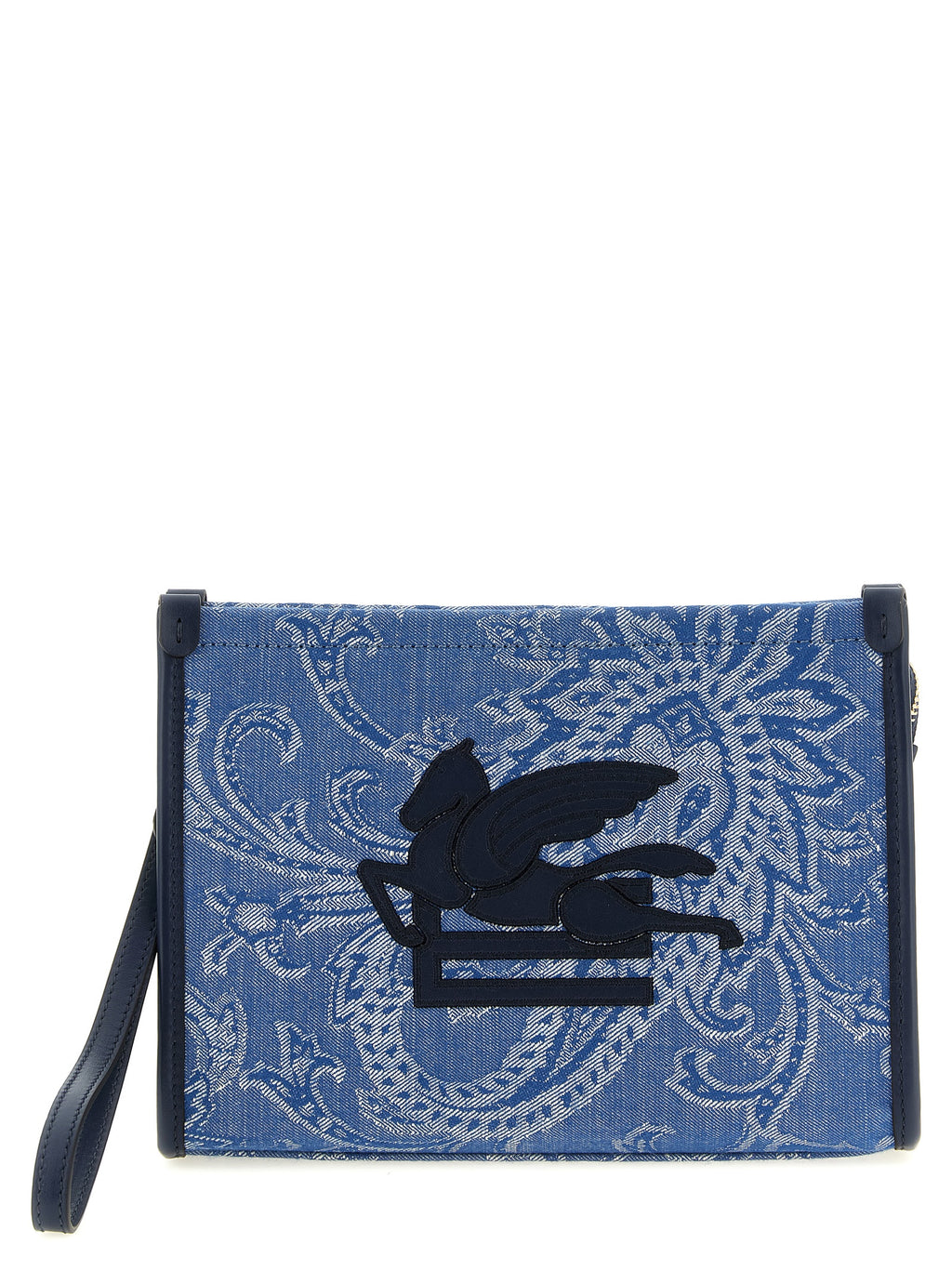 Etro Blue Cotton Clutch Bag