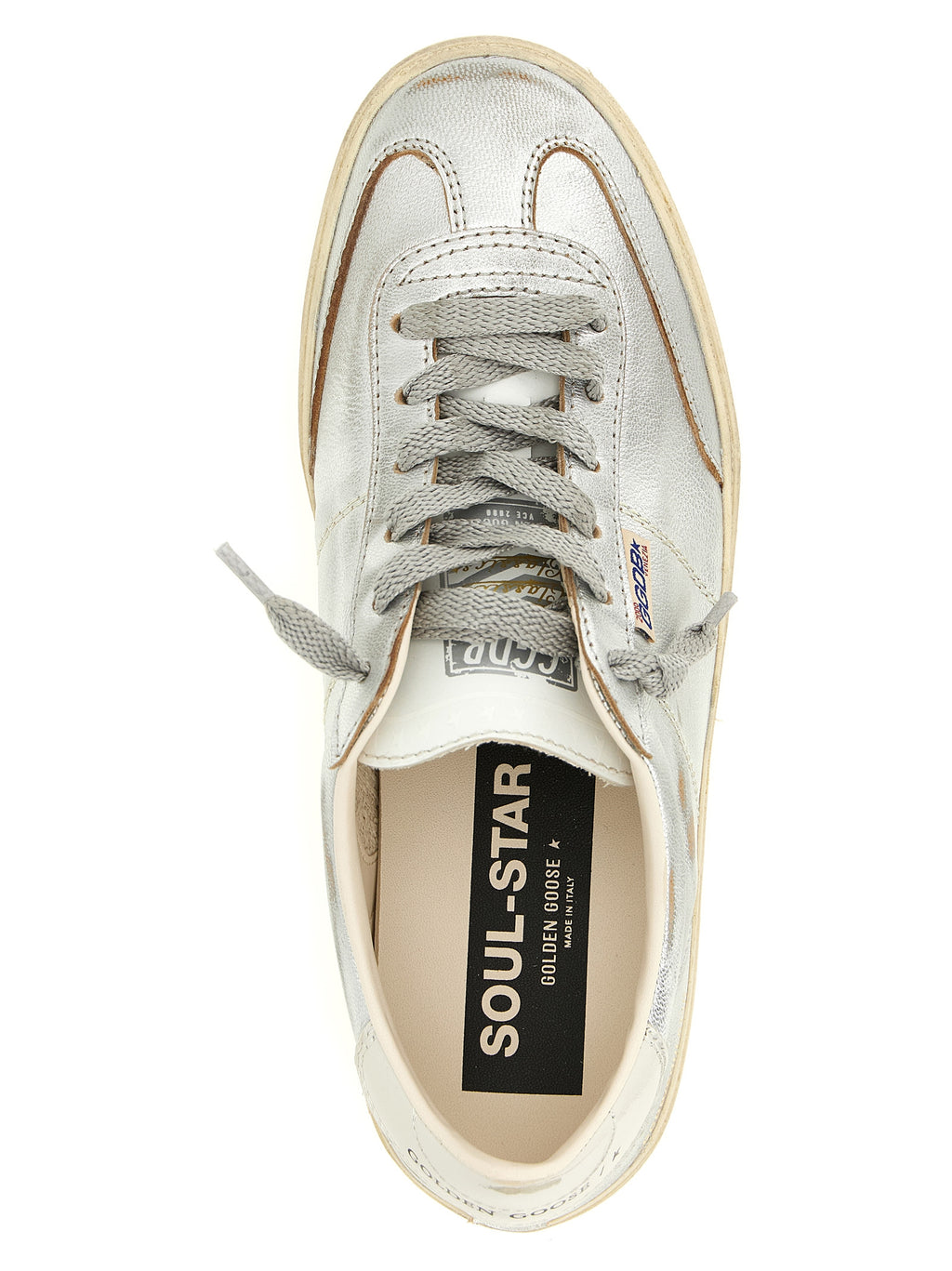 Golden Goose Silver Cowhide Low Top Sneakers