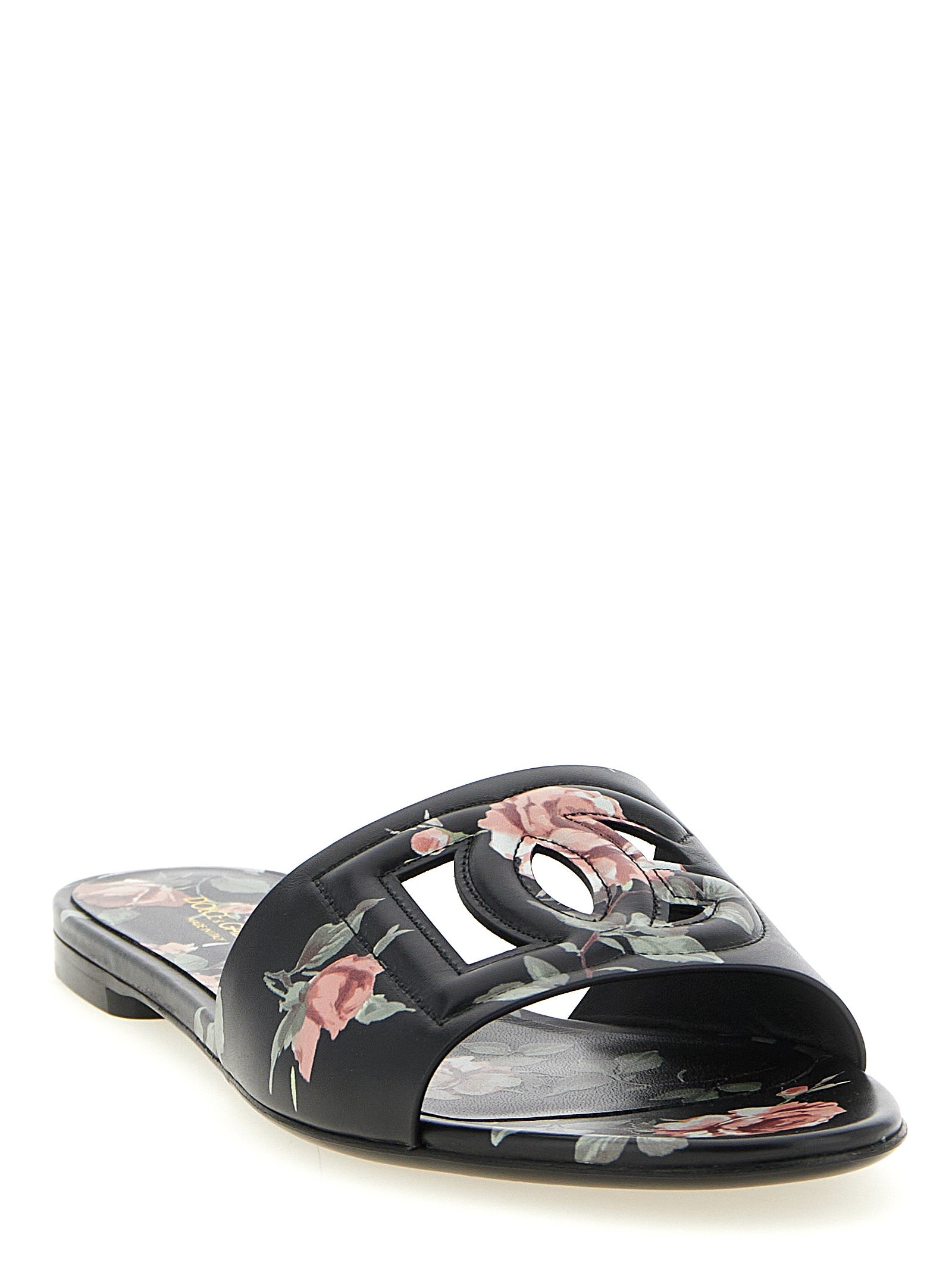 Dolce & Gabbana Black Calfskin Slides
