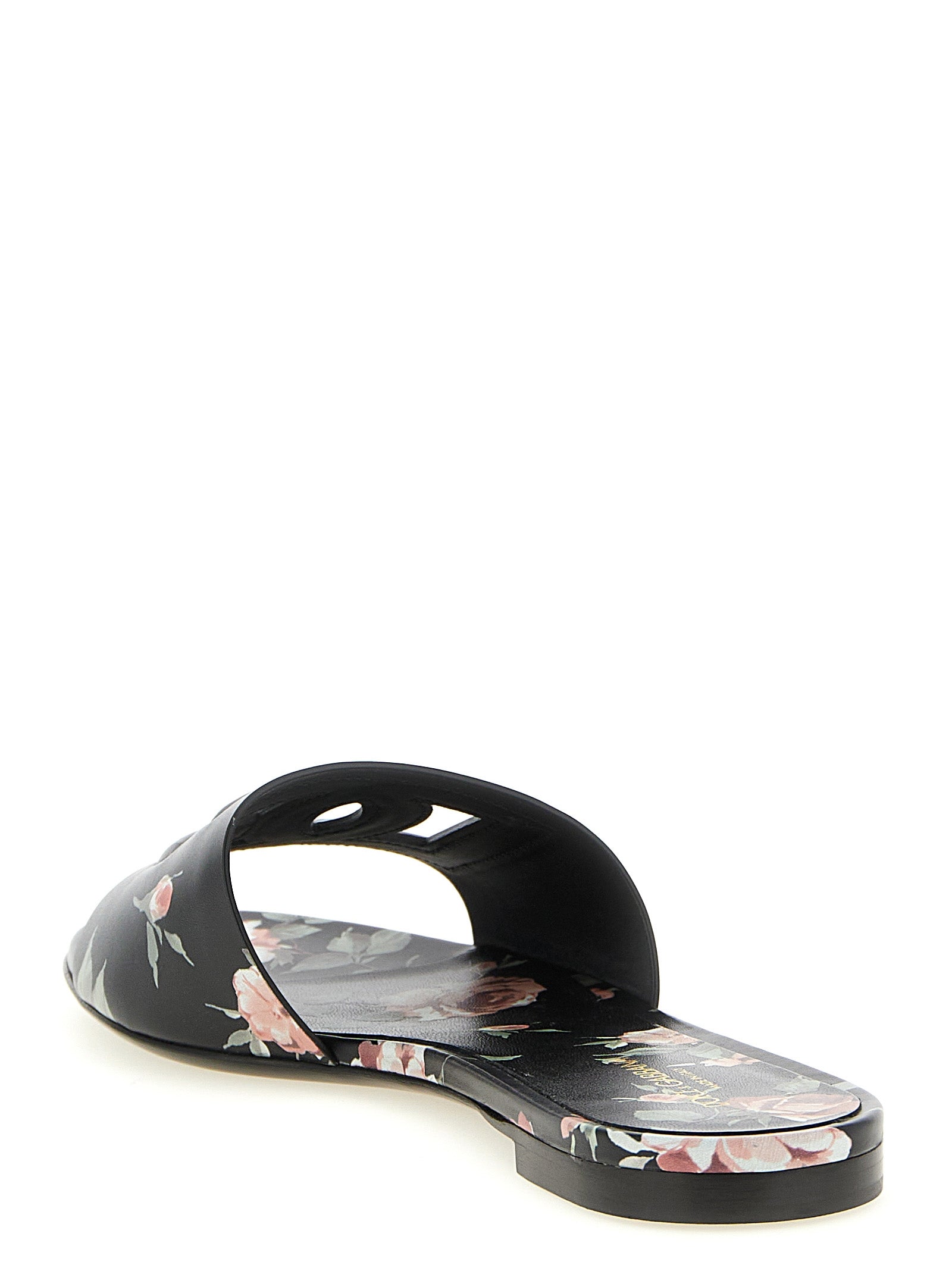 Dolce & Gabbana Black Calfskin Slides