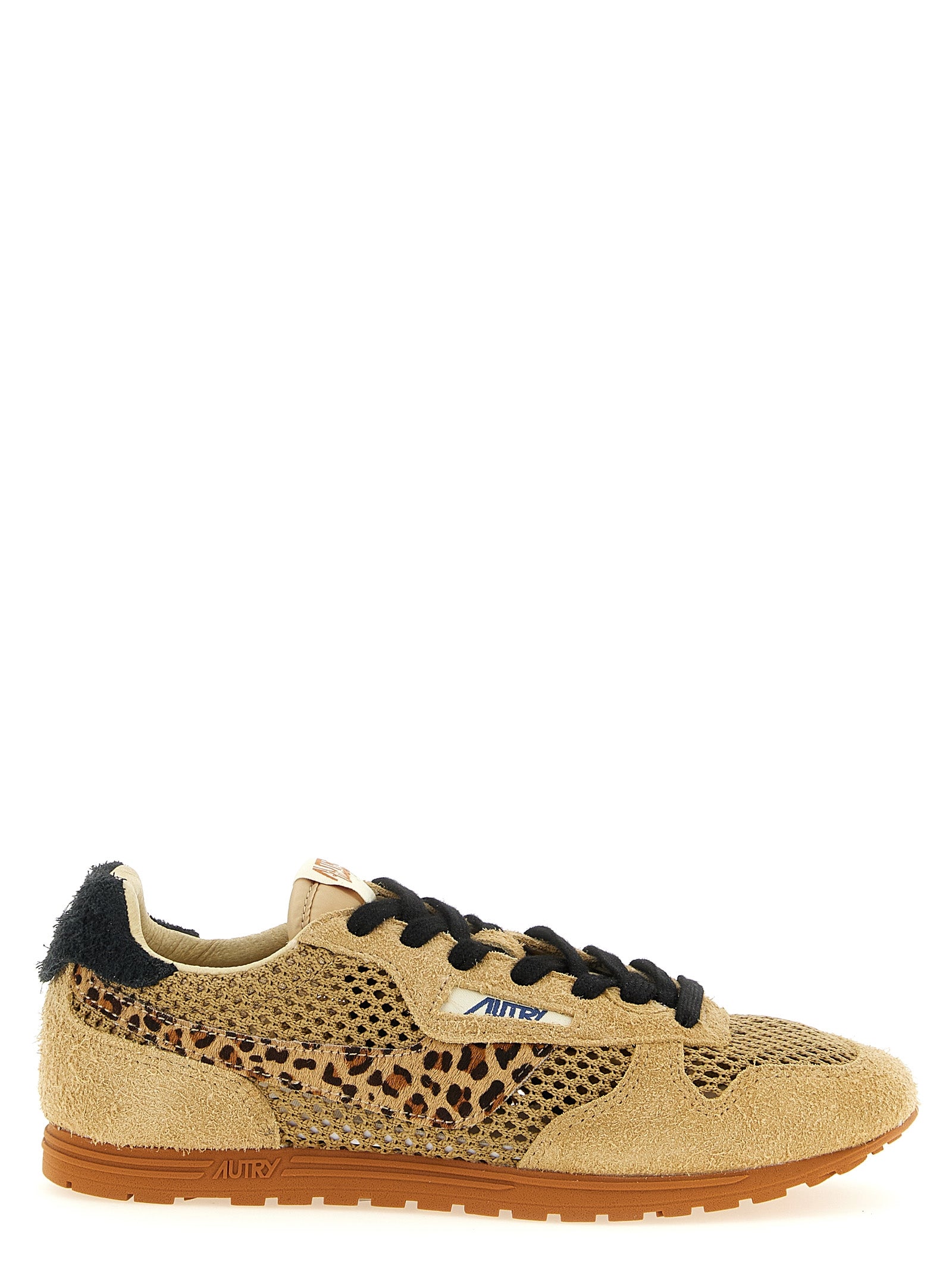 Autry Beige Cotton Athletic Sneakers