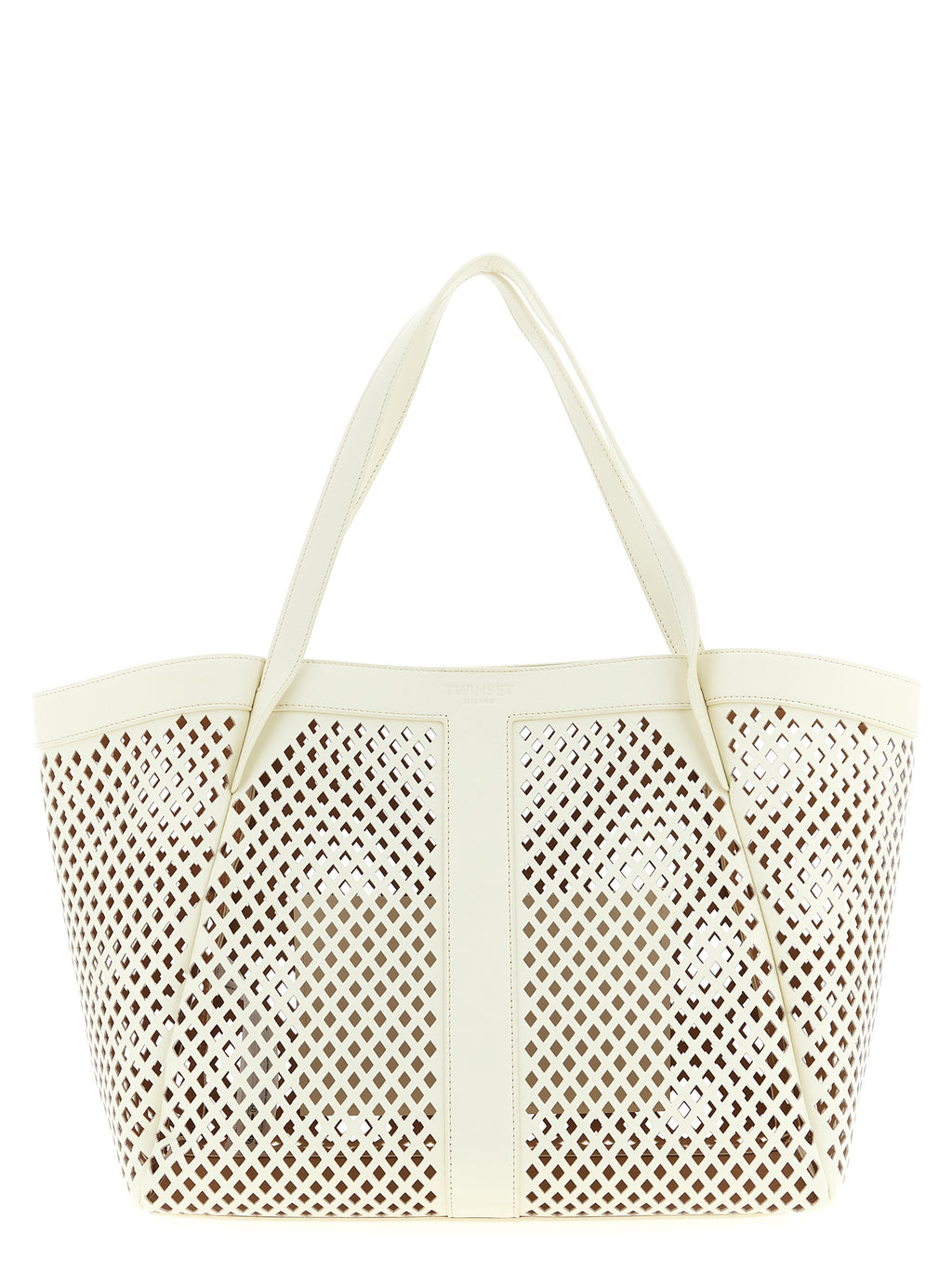Twinset White Leather Tote Bag